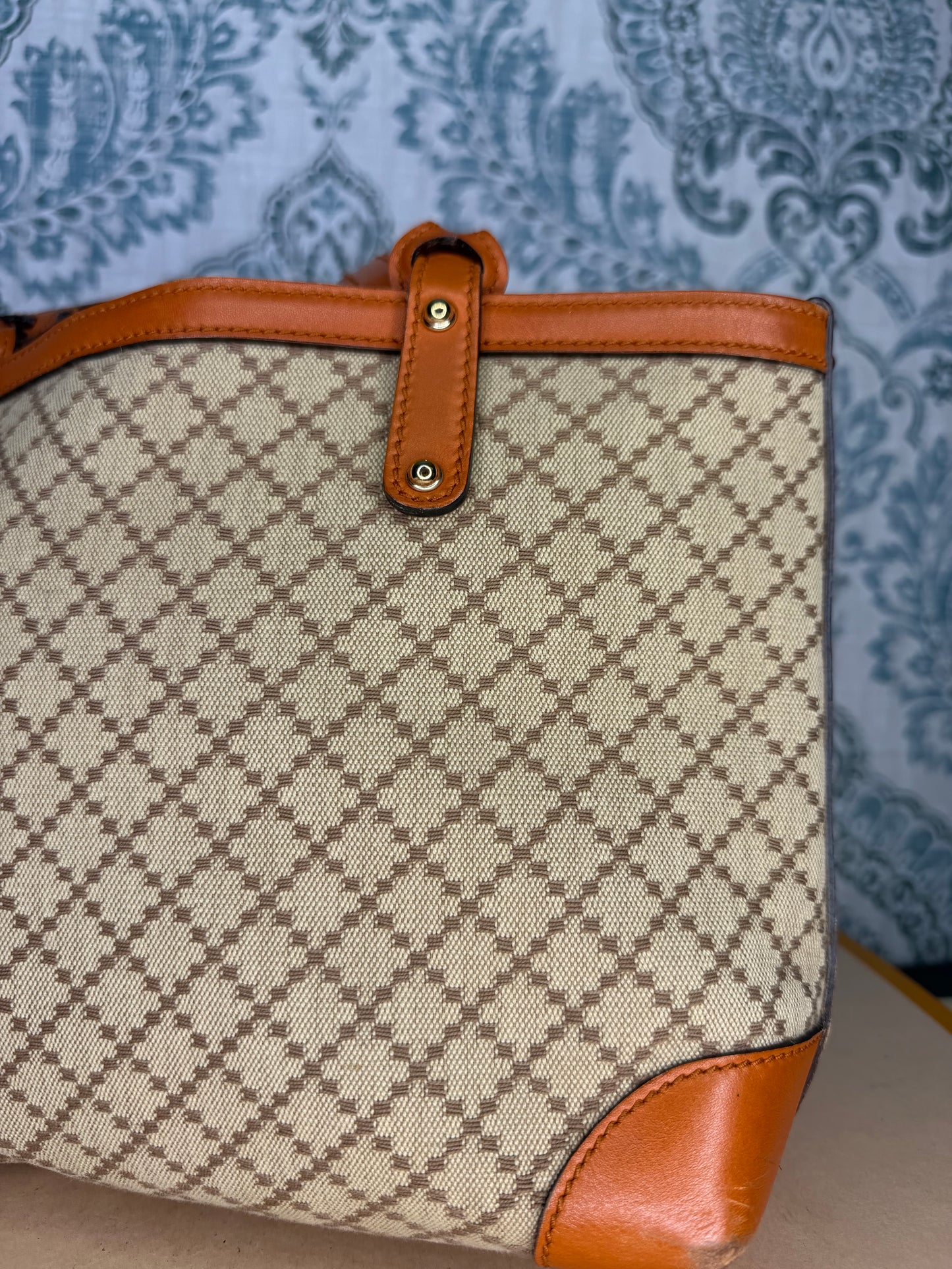 Gucci Diamante Orange Small Tote with Pouch