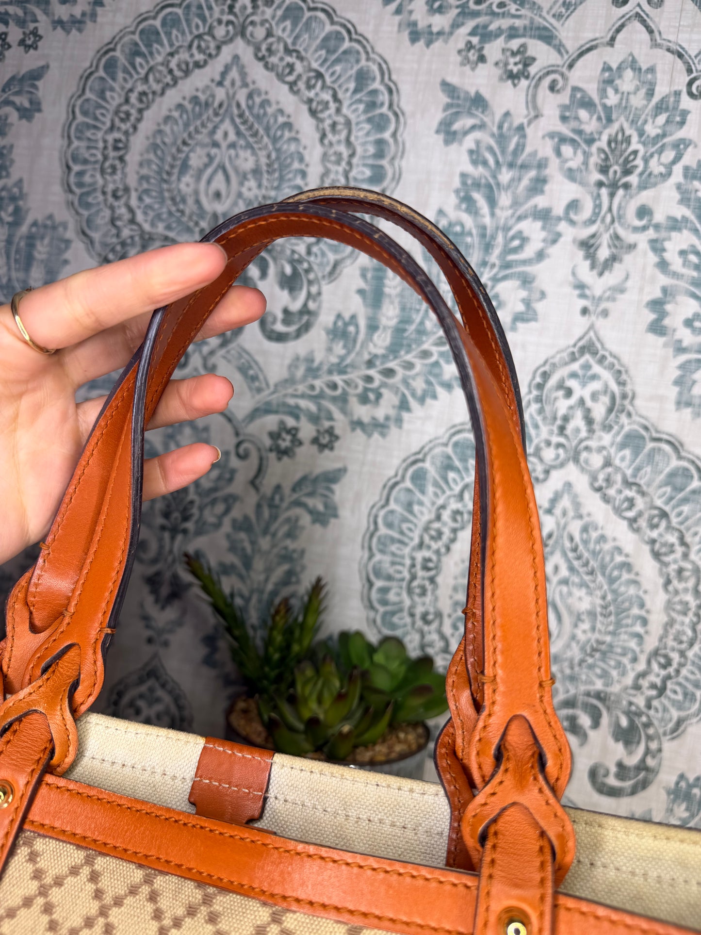Gucci Diamante Orange Small Tote with Pouch