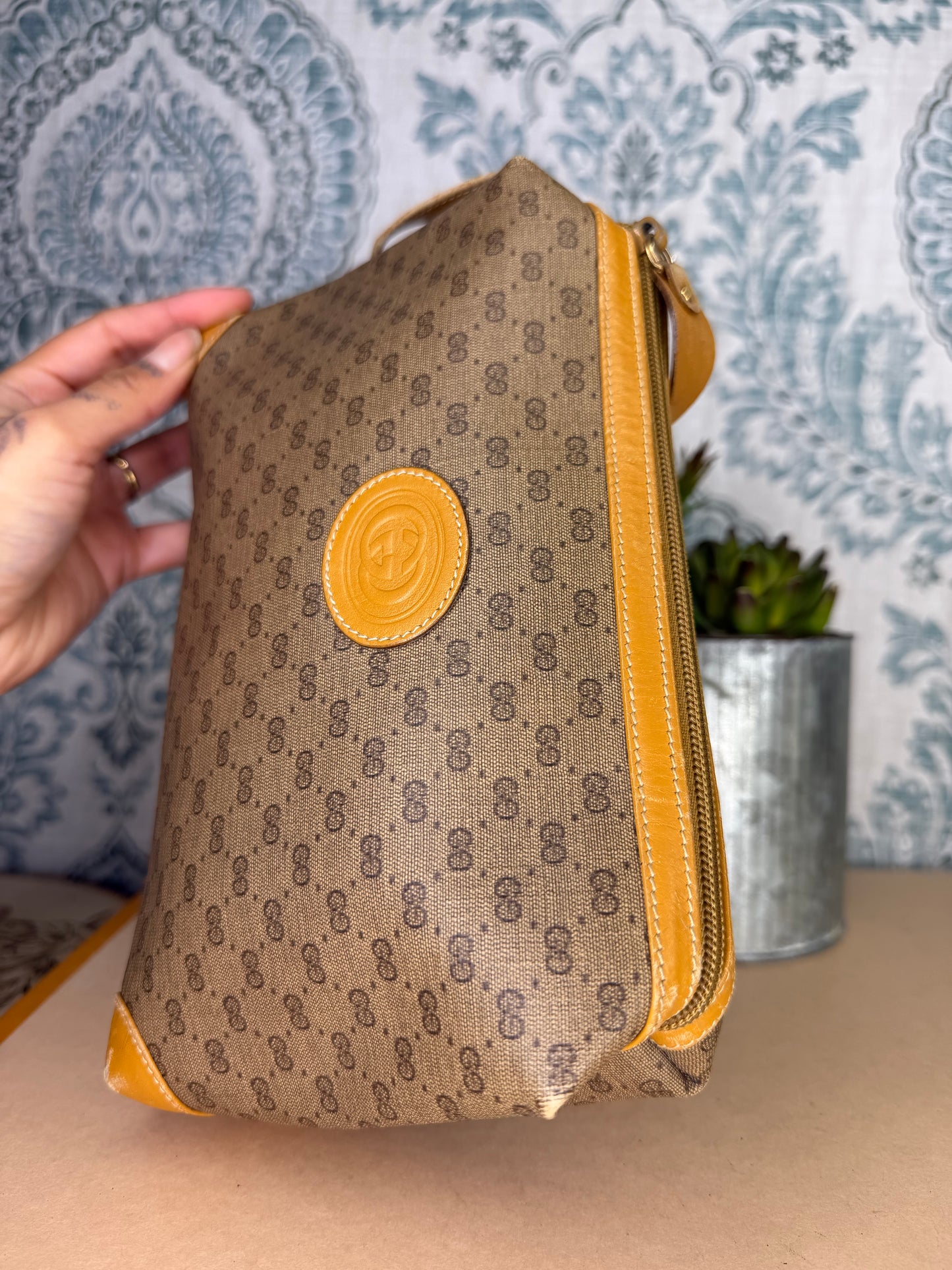 Gucci Micro GG Tan Clutch
