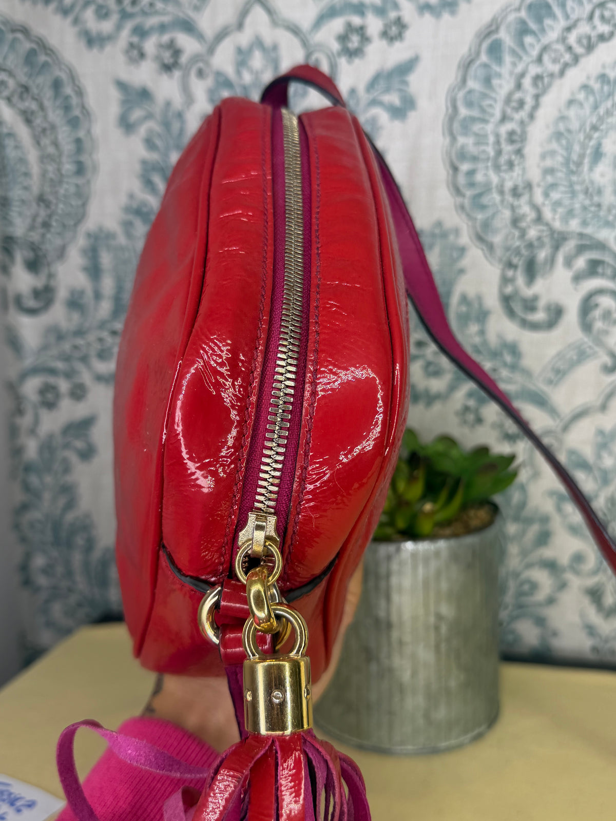 Gucci Red Soho Disco Patent Leather Crossbody