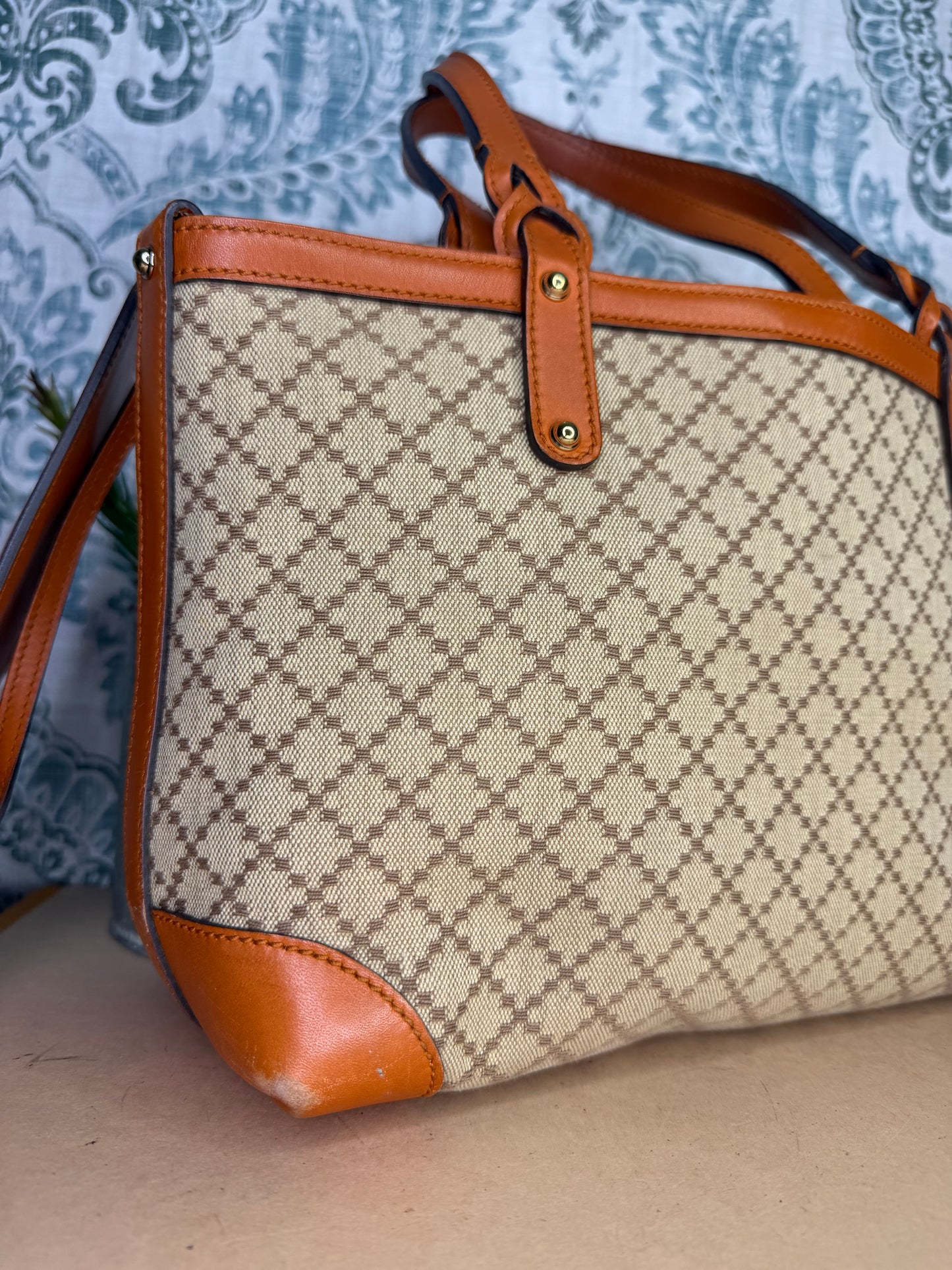 Gucci Diamante Orange Small Tote with Pouch
