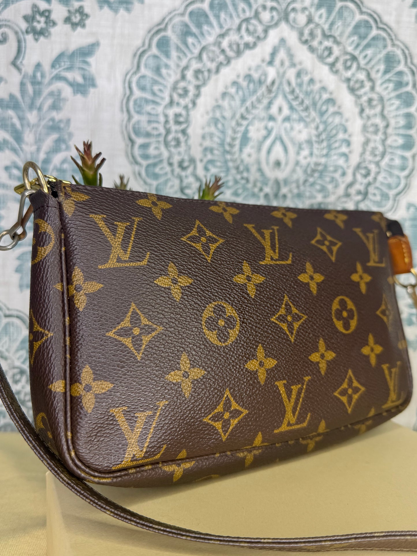 Louis Vuitton Pochette Accessories with Monogram Strap