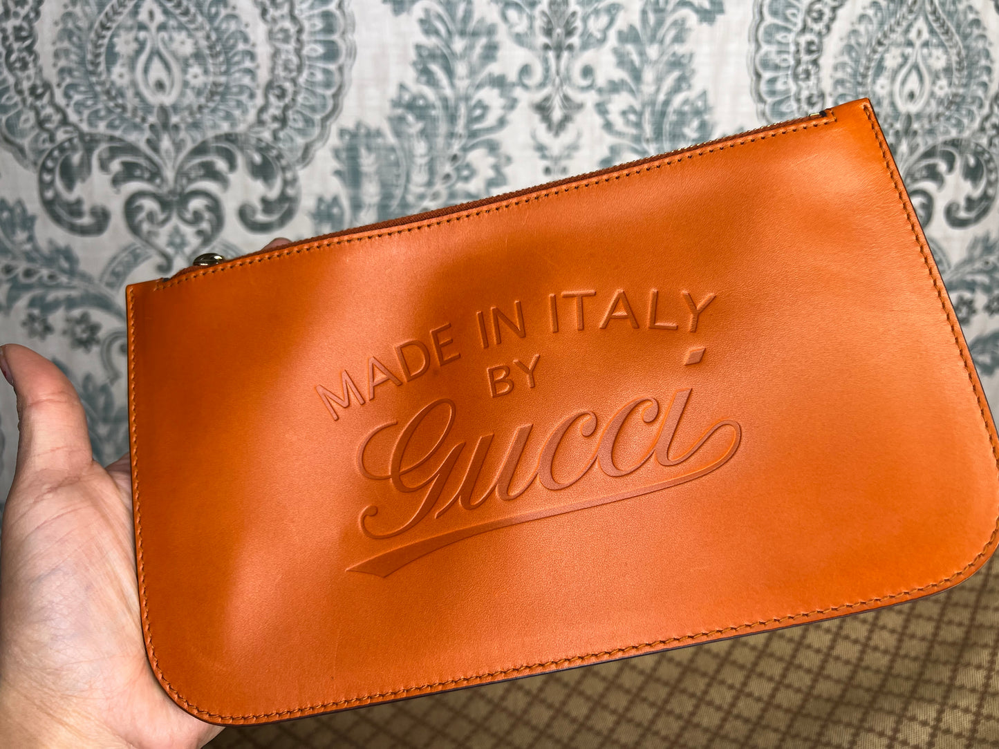 Gucci Diamante Orange Medium Tote with Pouch