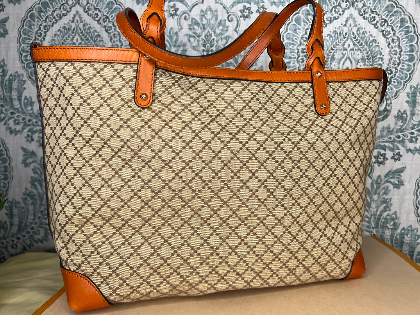 Gucci Diamante Orange Medium Tote with Pouch