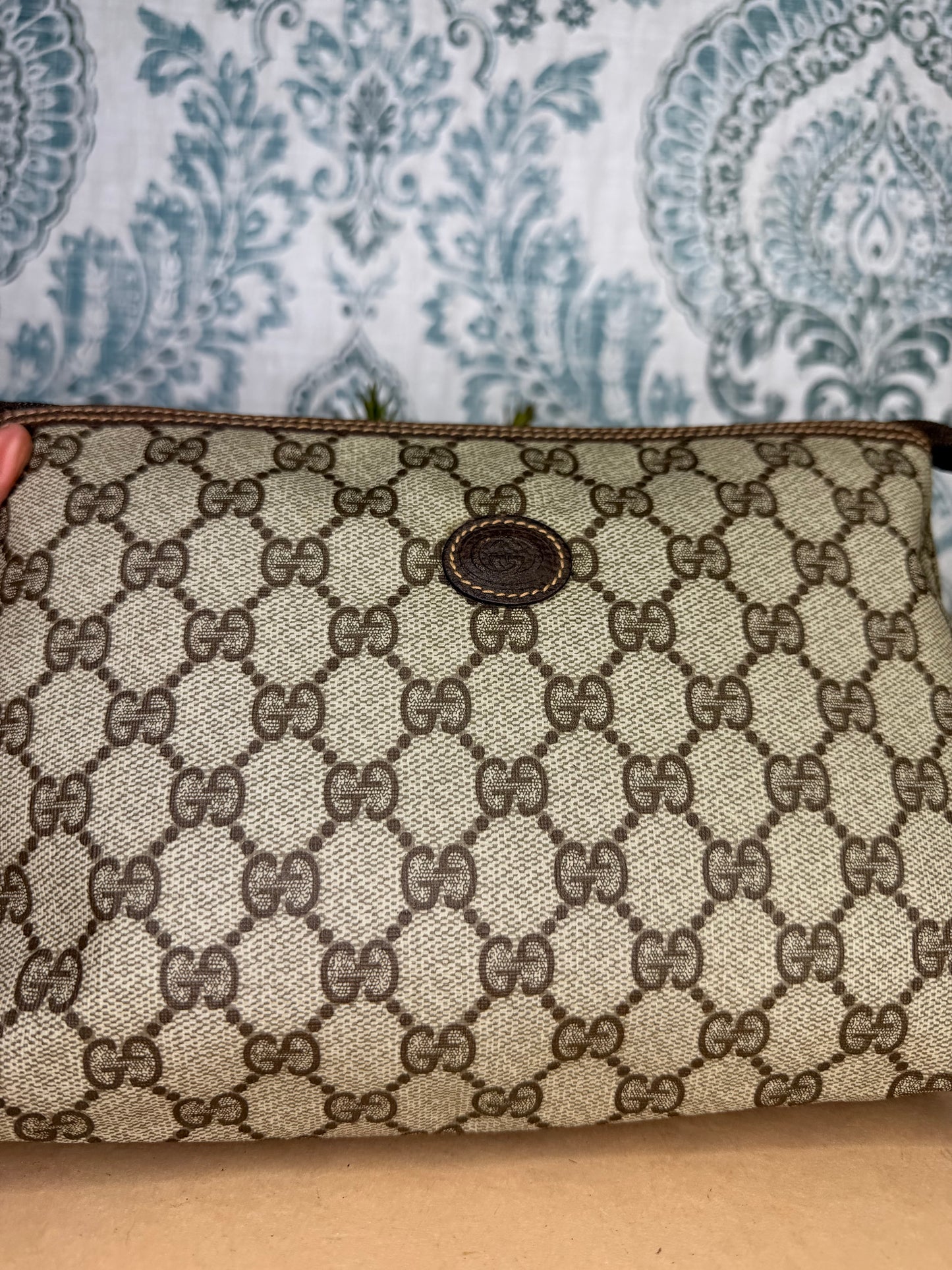 Gucci Supreme Brown Vintage Clutch / Pouch