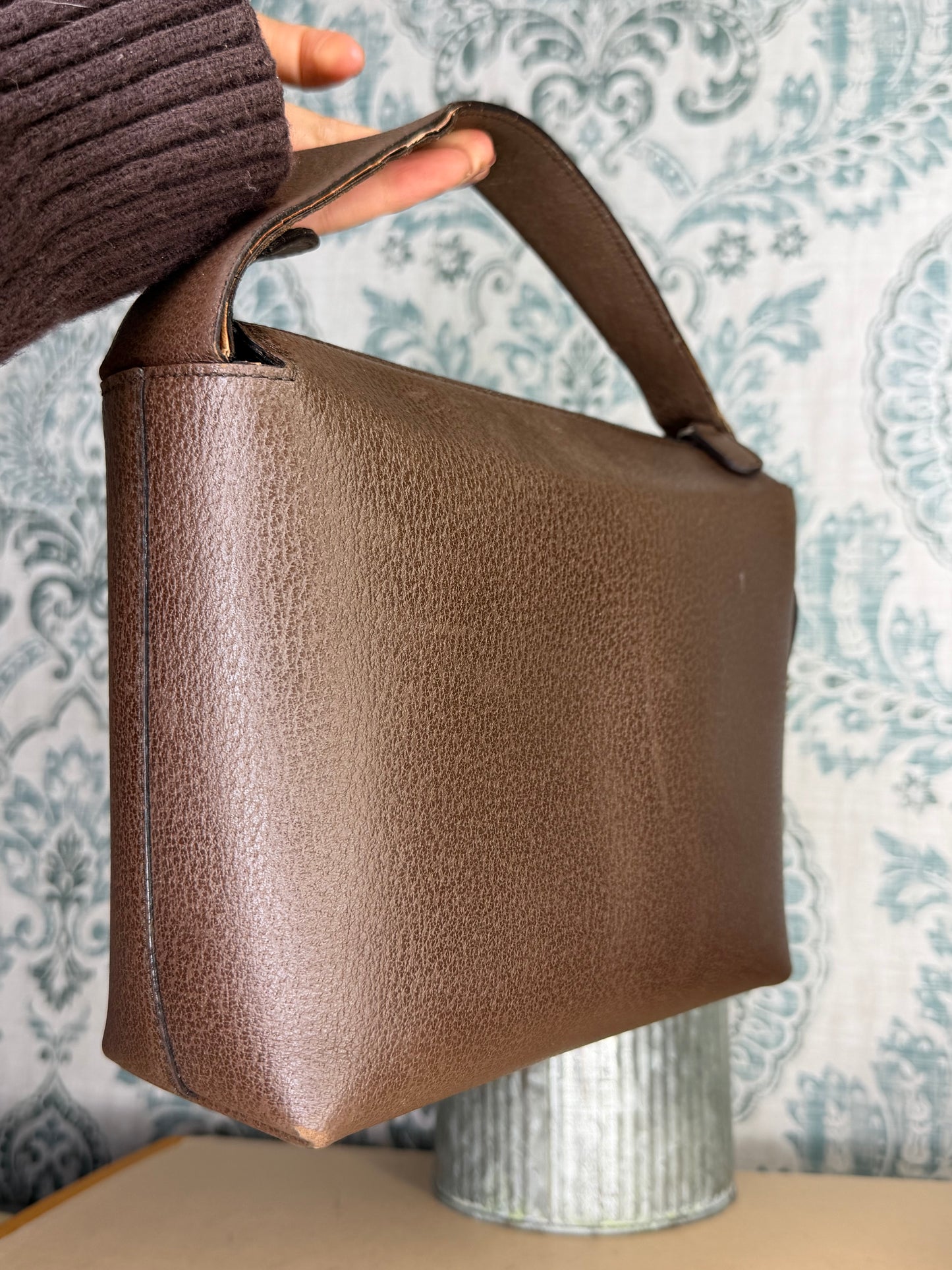 Gucci Vintage Brown Handbag with Pouch