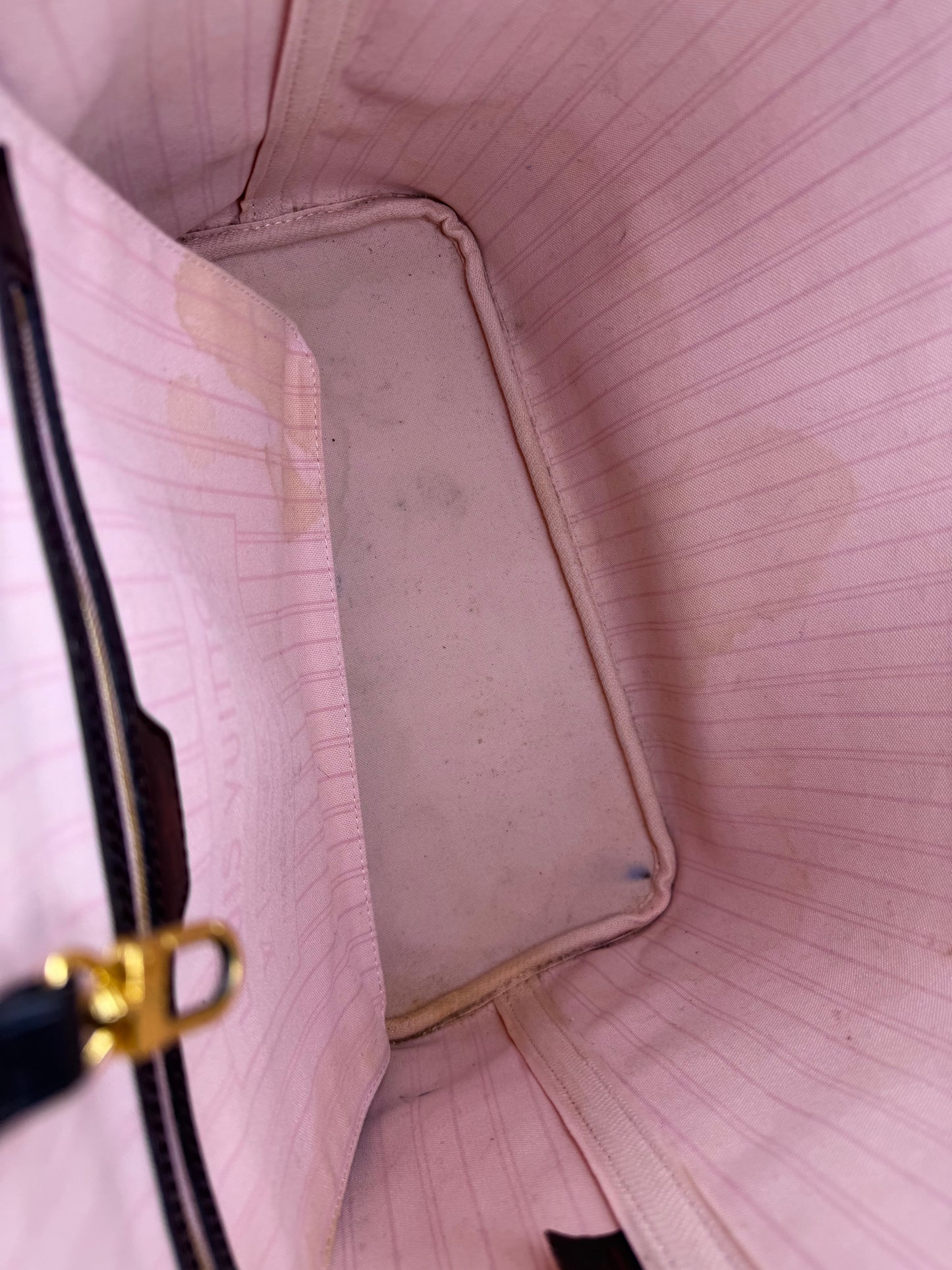 Louis Vuitton Damier Ebene Neverfull MM Rose Ballerine