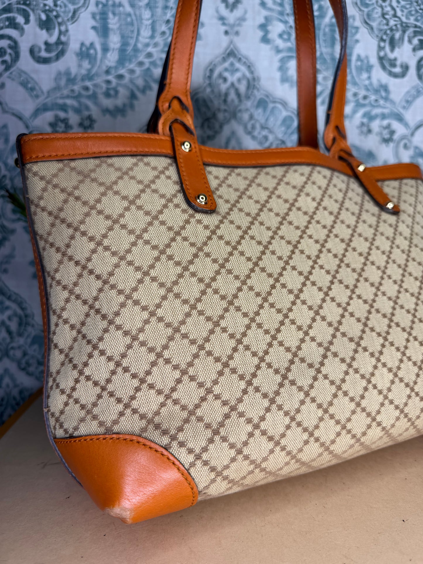 Gucci Diamante Orange Small Tote with Pouch
