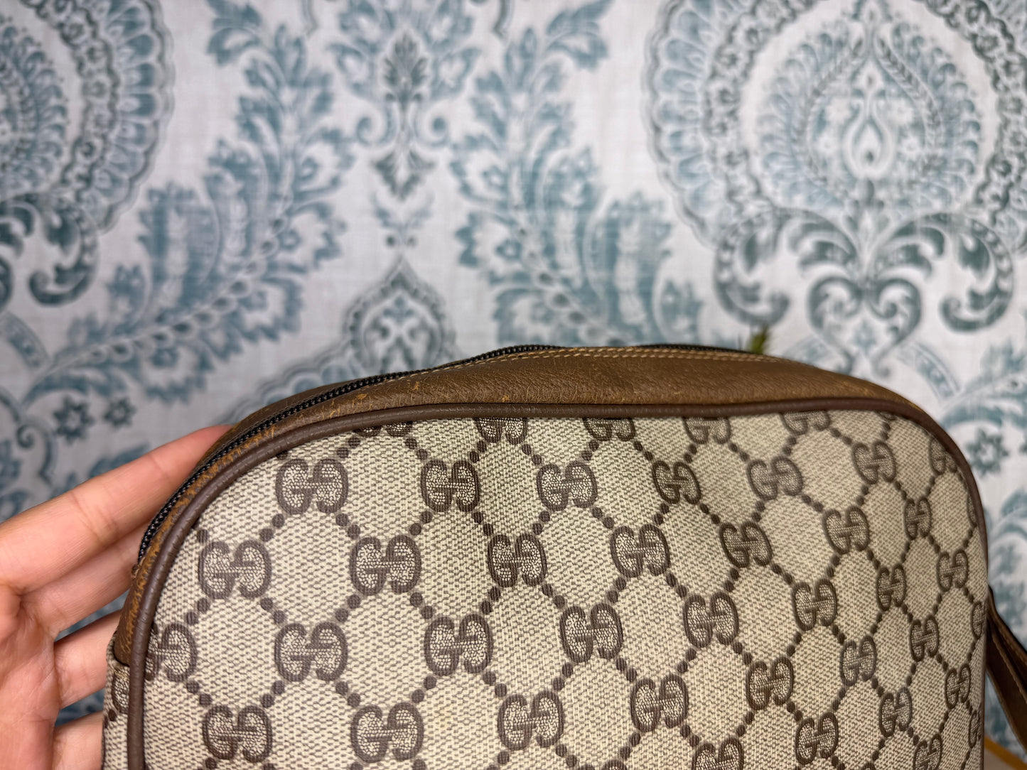 Gucci Supreme Sherry Line Wristlet Clutch