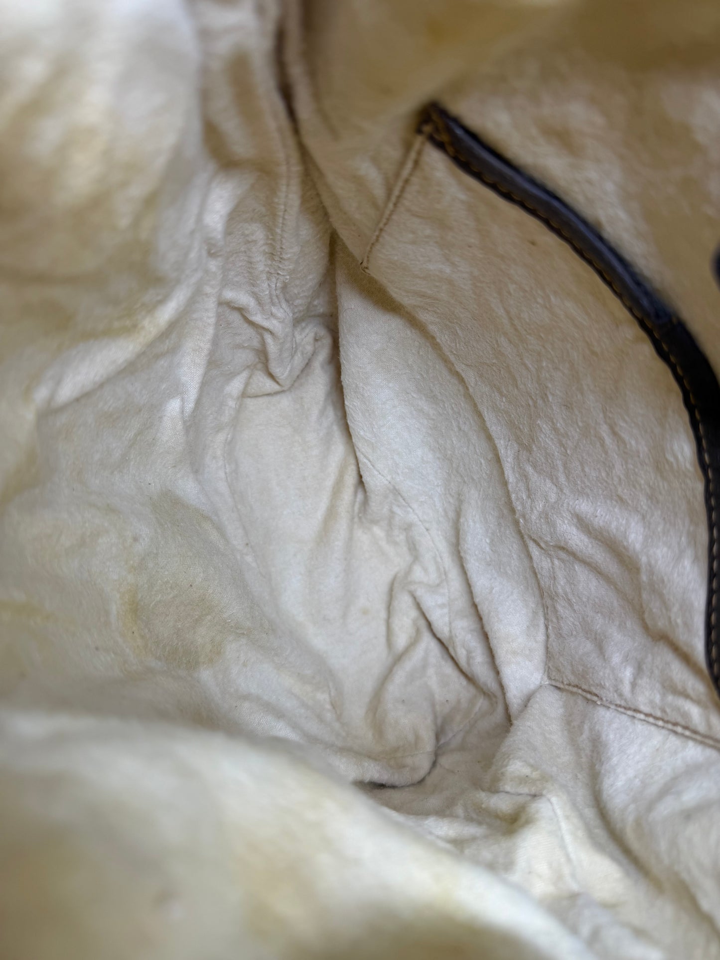Gucci Canvas Sherry Line Drawstring Bucket Bag