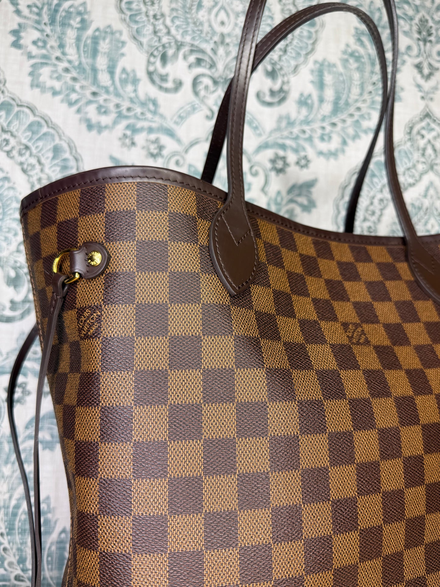 Louis Vuitton Damier Ebene Neverfull MM Rose Ballerine