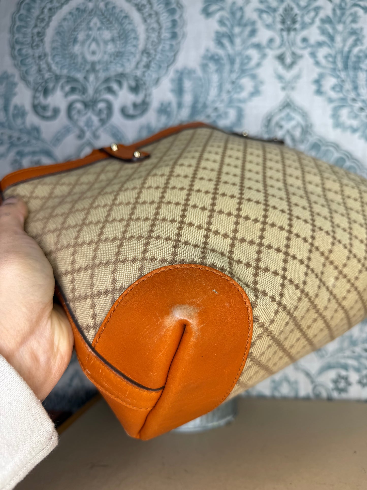 Gucci Diamante Orange Small Tote with Pouch