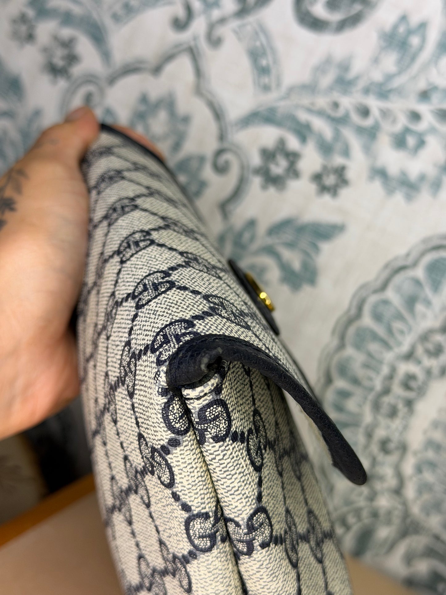 Gucci Supreme Navy Clutch