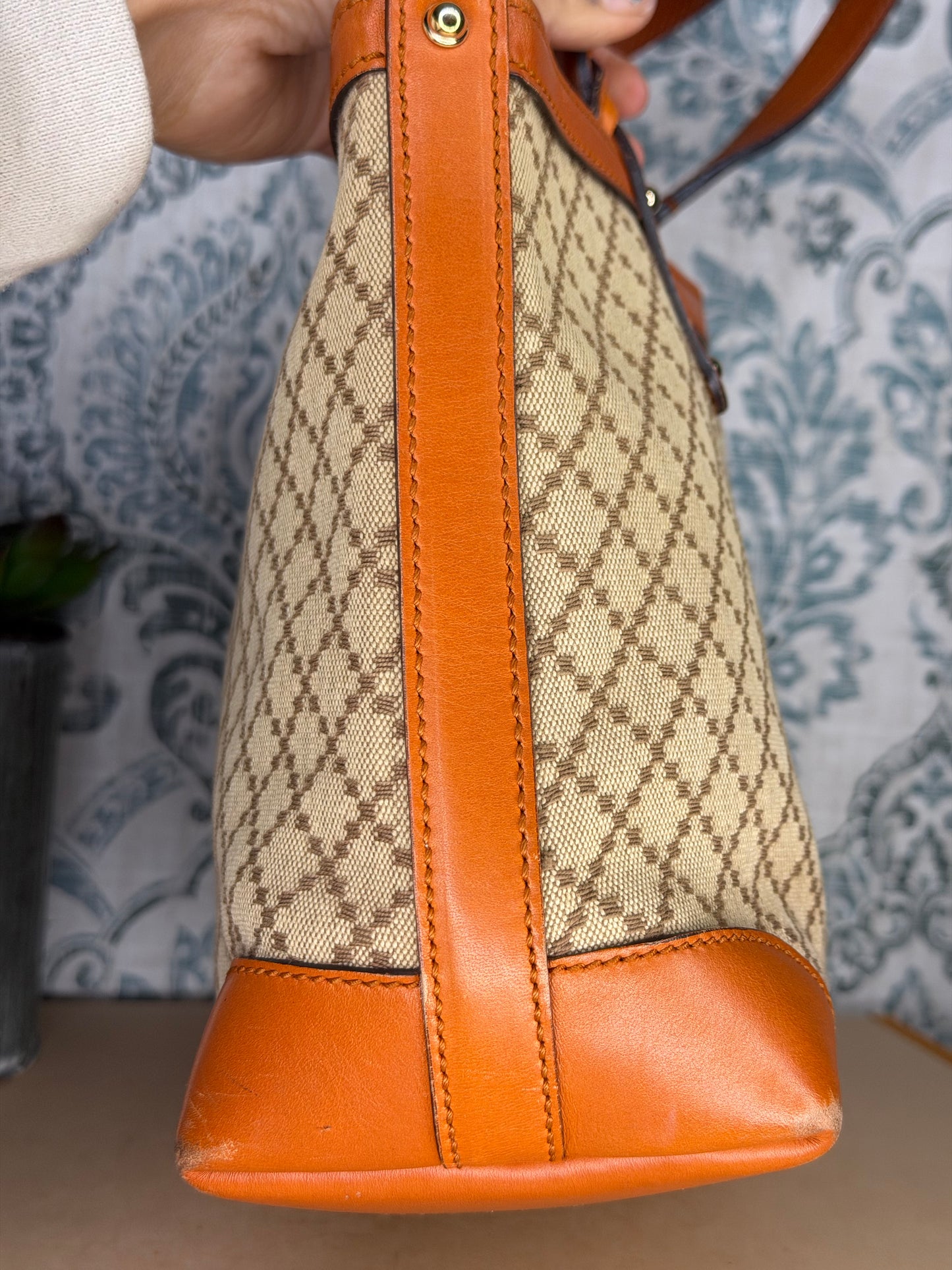 Gucci Diamante Orange Small Tote with Pouch