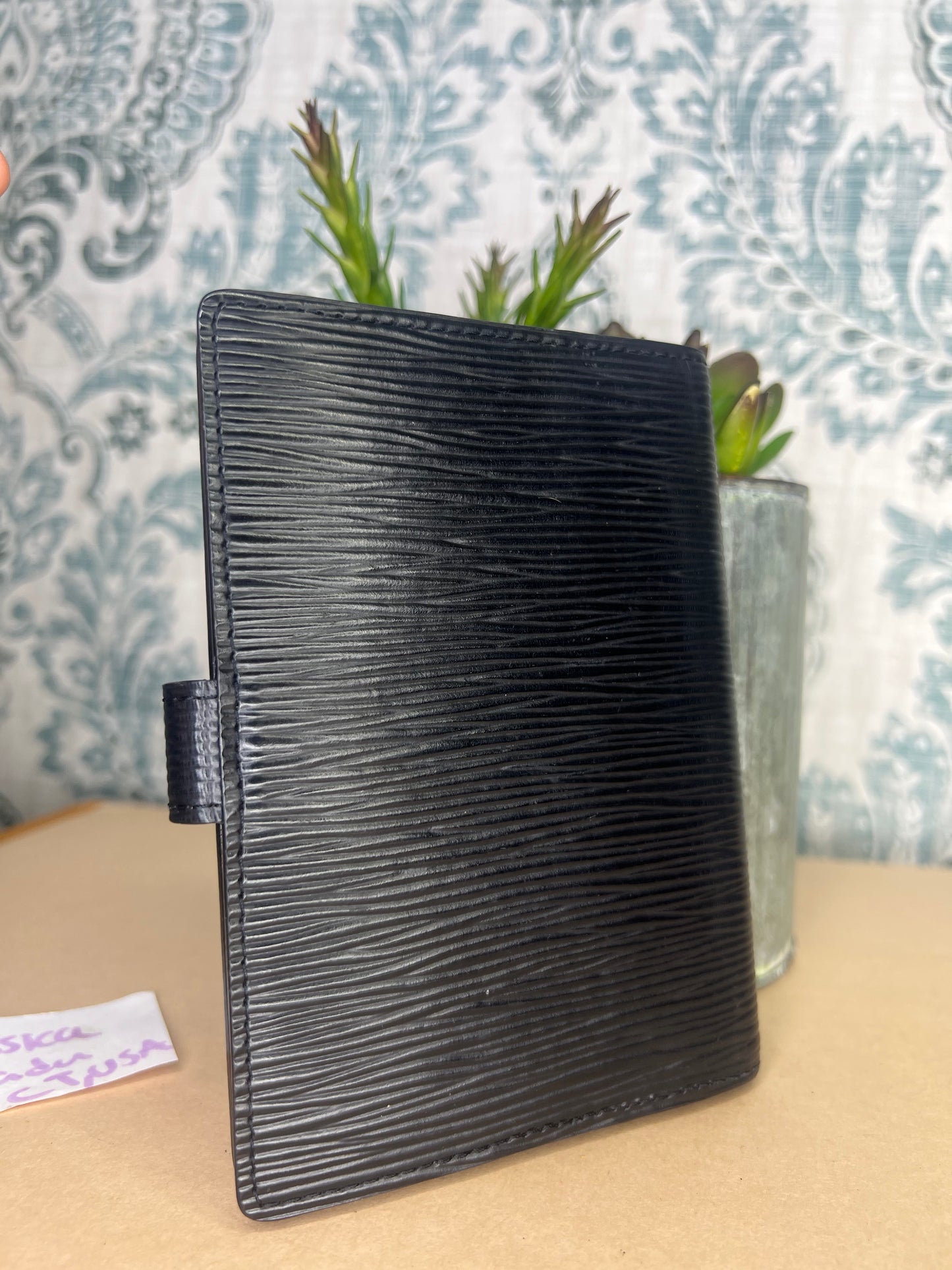 Louis Vuitton Black Epi Agenda PM