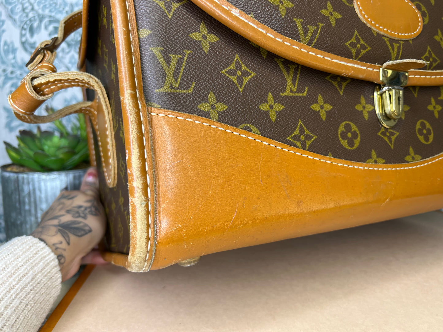 Louis Vuitton French Company Vintage Train Case / Cosmetic Case
