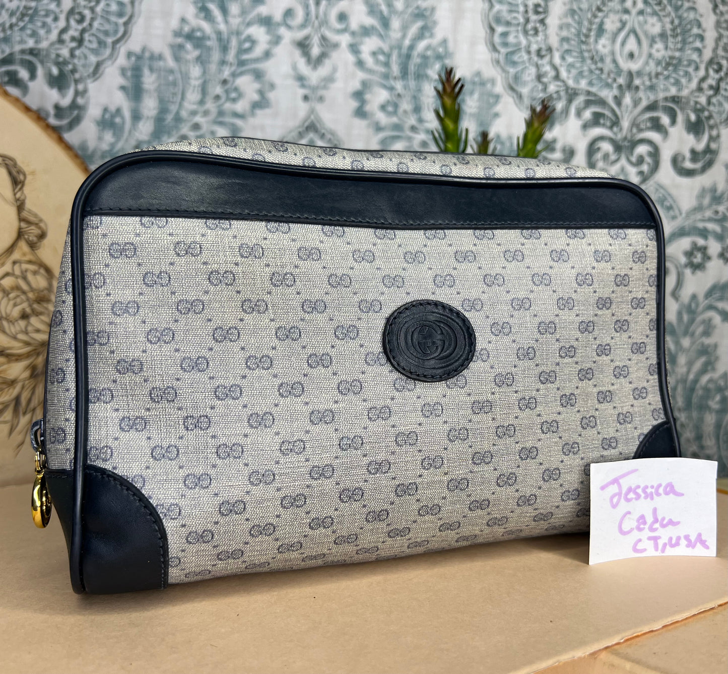 Micro Gucci Navy Vintage Clutch
