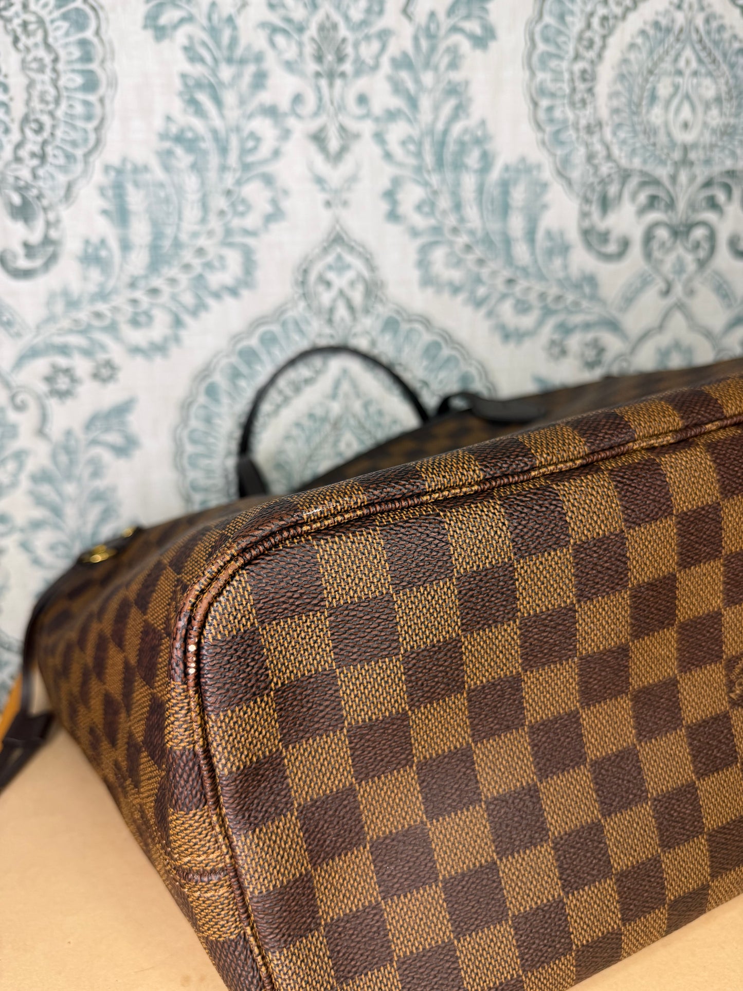 Louis Vuitton Damier Ebene Neverfull MM Rose Ballerine