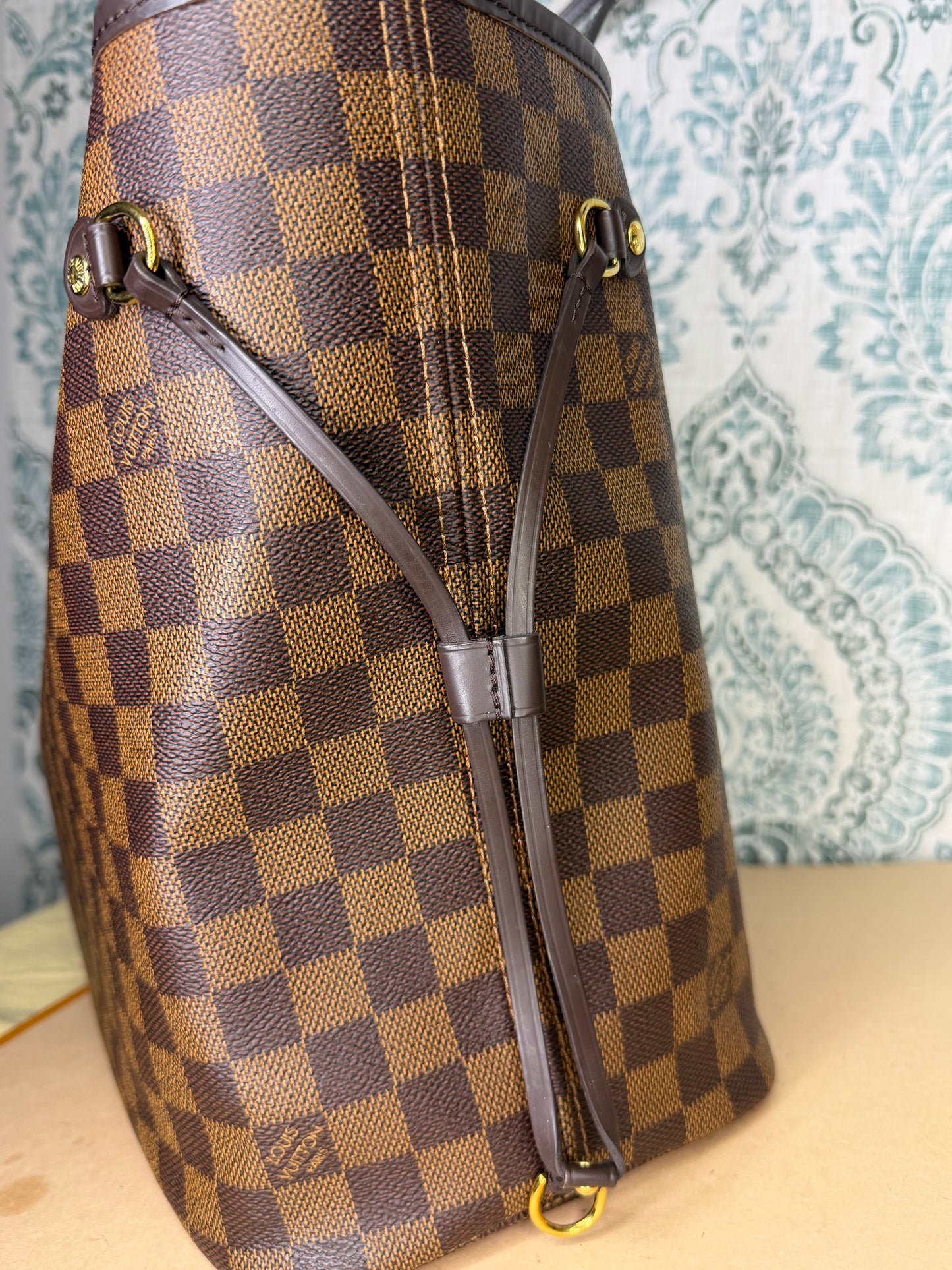 Louis Vuitton Damier Ebene Neverfull MM Rose Ballerine
