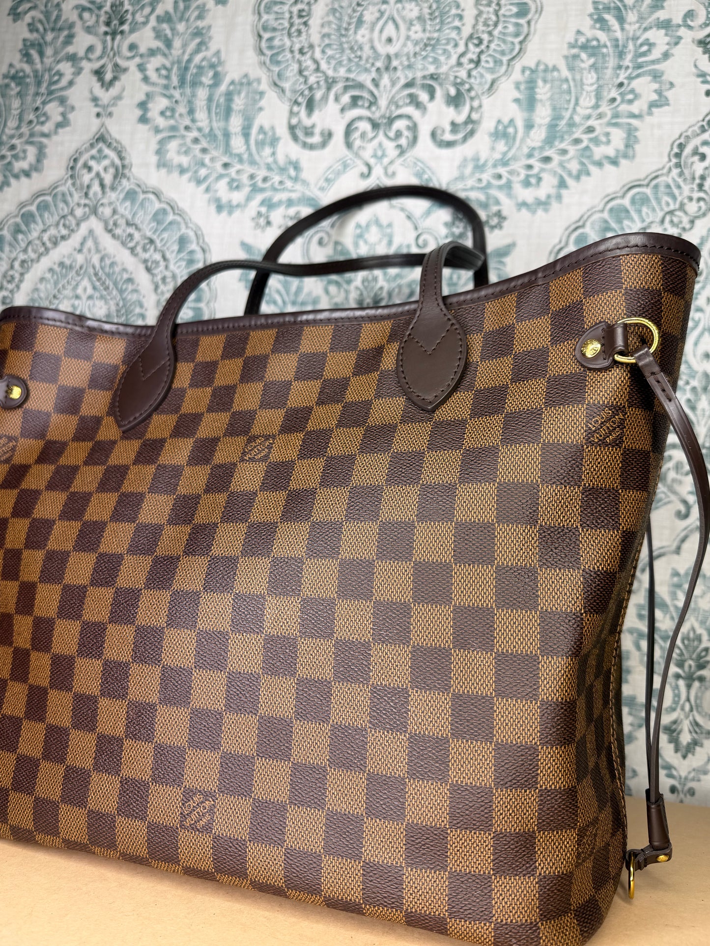 Louis Vuitton Damier Ebene Neverfull MM Rose Ballerine