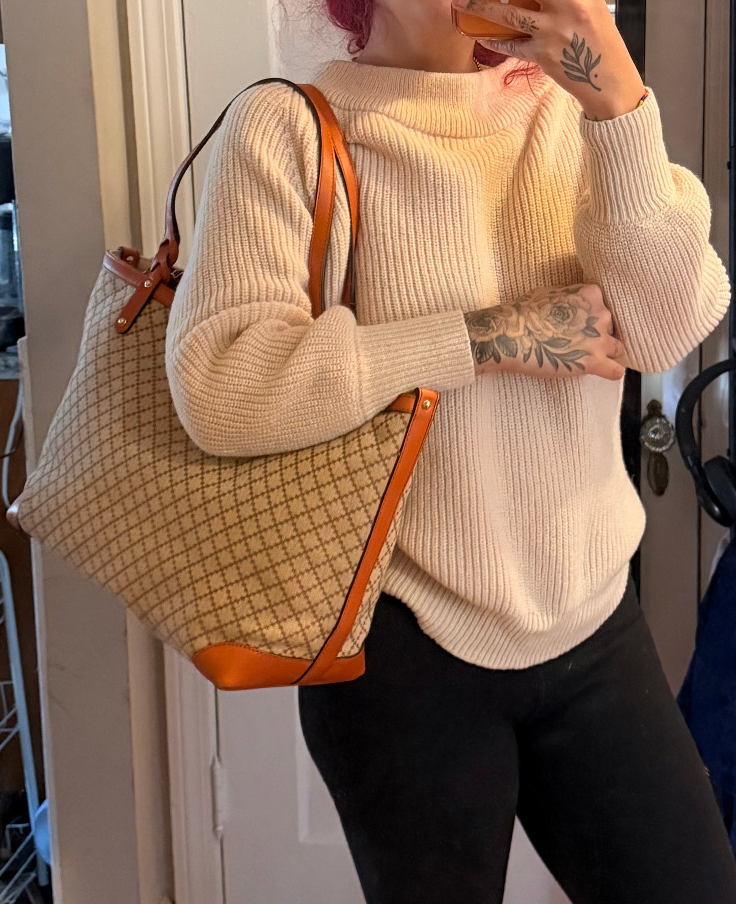 Gucci Diamante Orange Medium Tote with Pouch