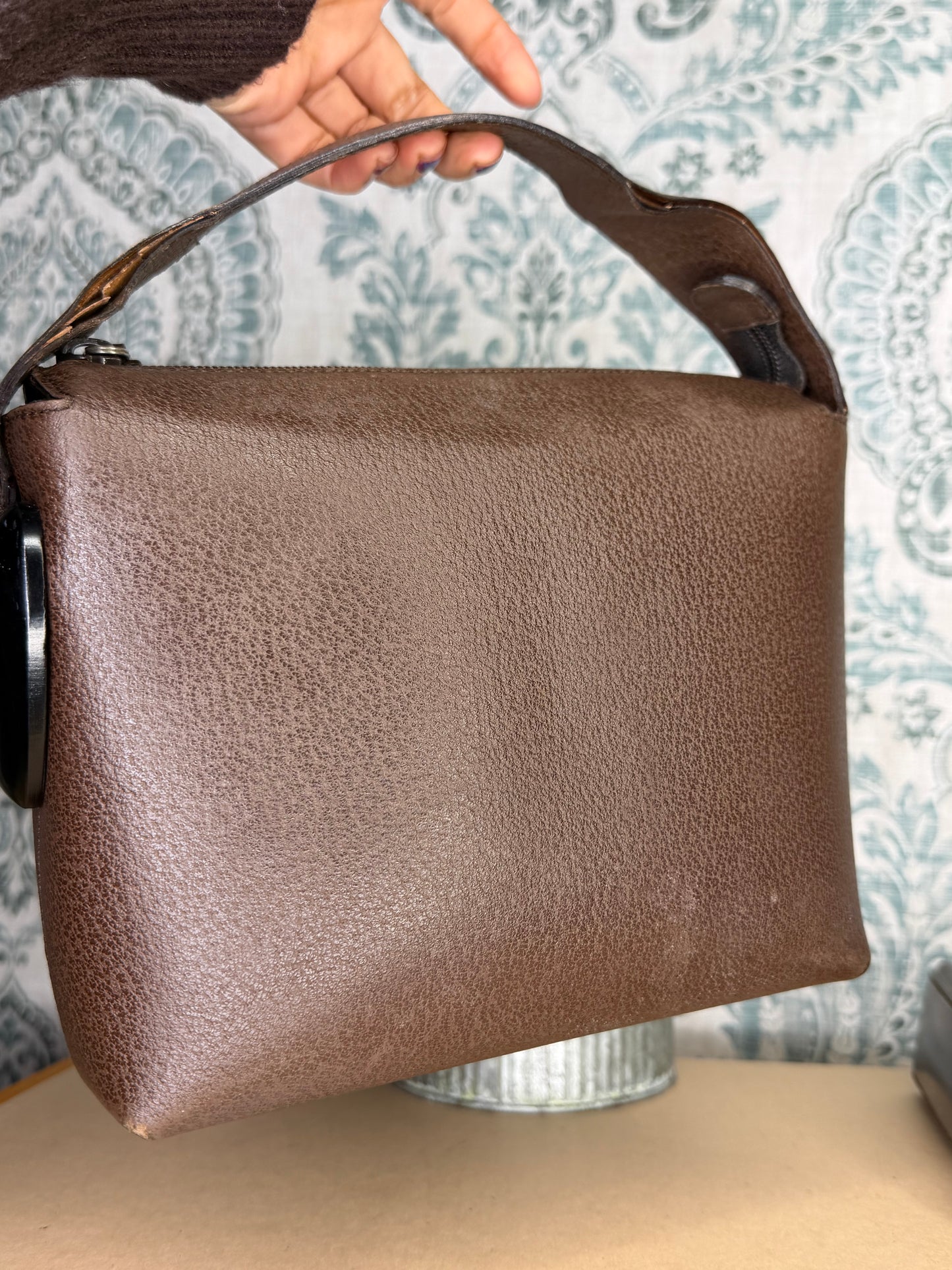 Gucci Vintage Brown Handbag with Pouch