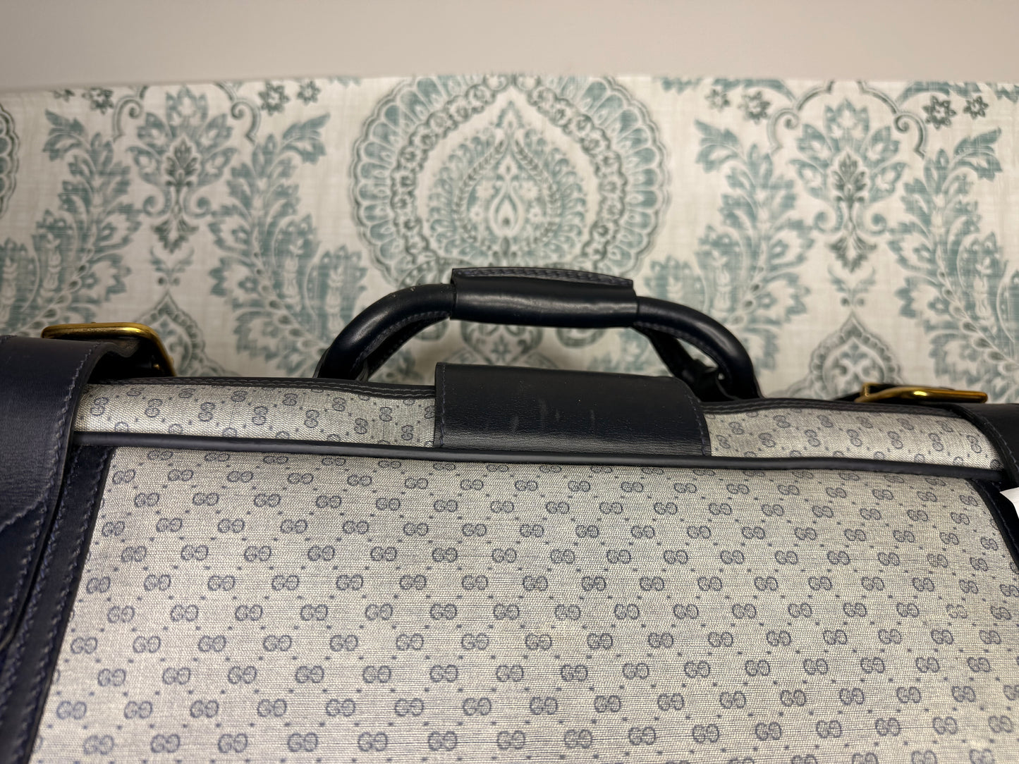 Gucci Navy Sherry Line Soft Suitcase