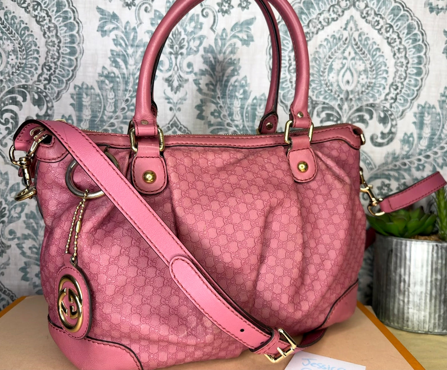 Gucci Pink Micro Guccissima Medium Sukey