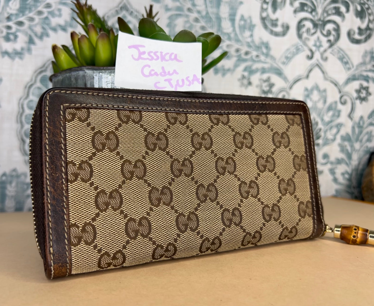 Gucci Bamboo Canvas Wallet