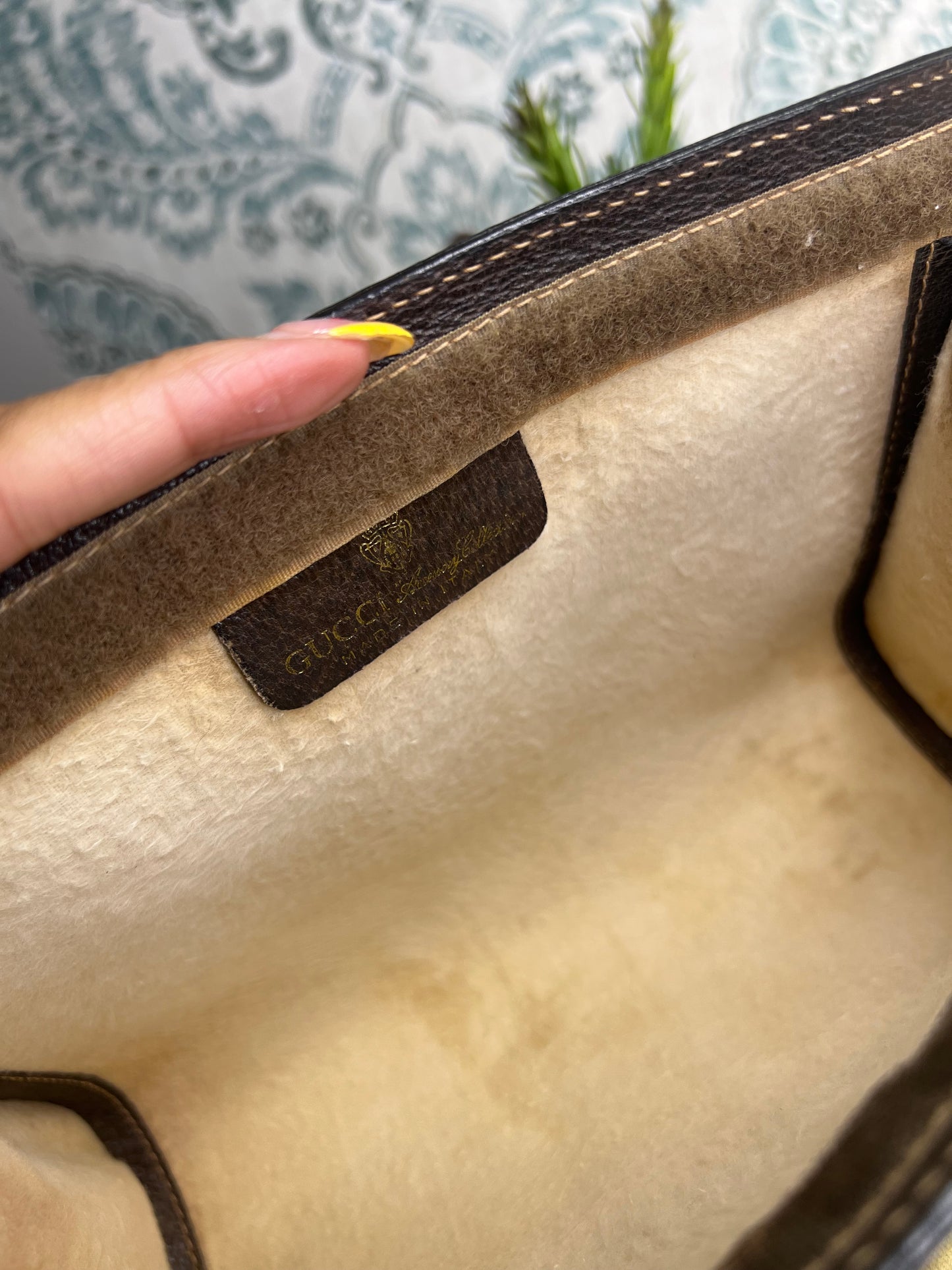 GG Supreme Brown Sherry Line Clutch