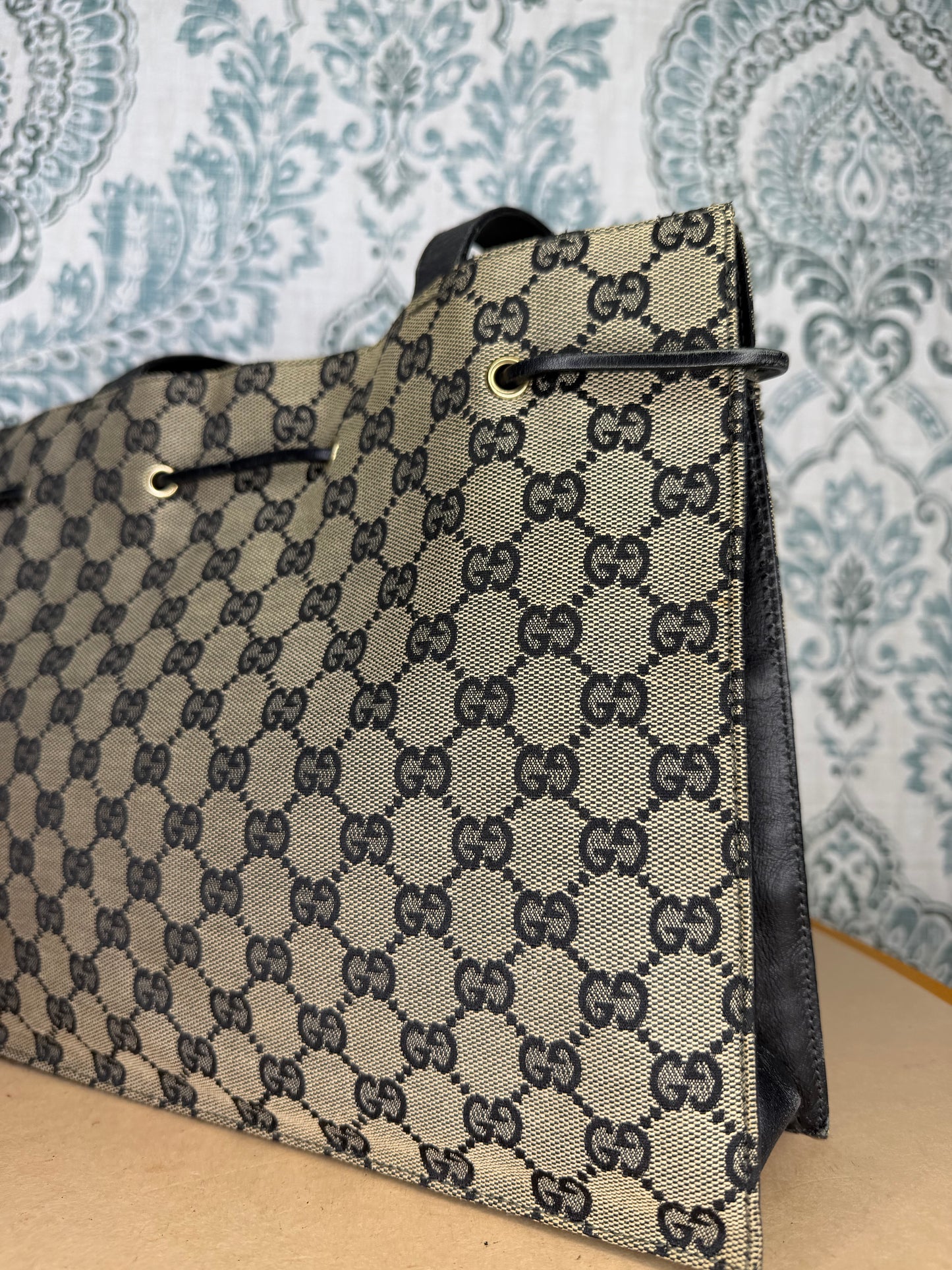 Gucci Black Canvas GG Small Tote