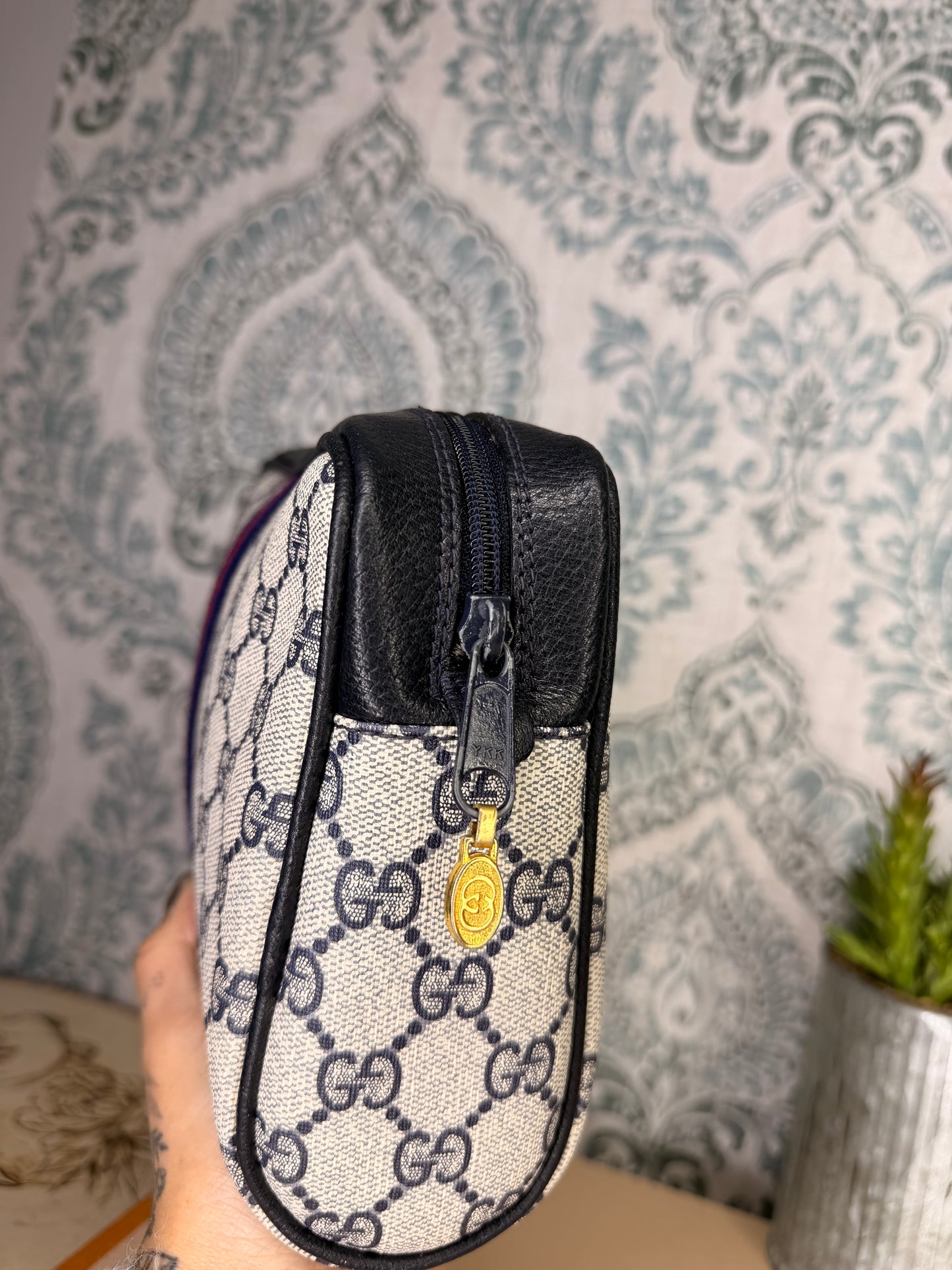 Gucci Navy Sherry Line Clutch