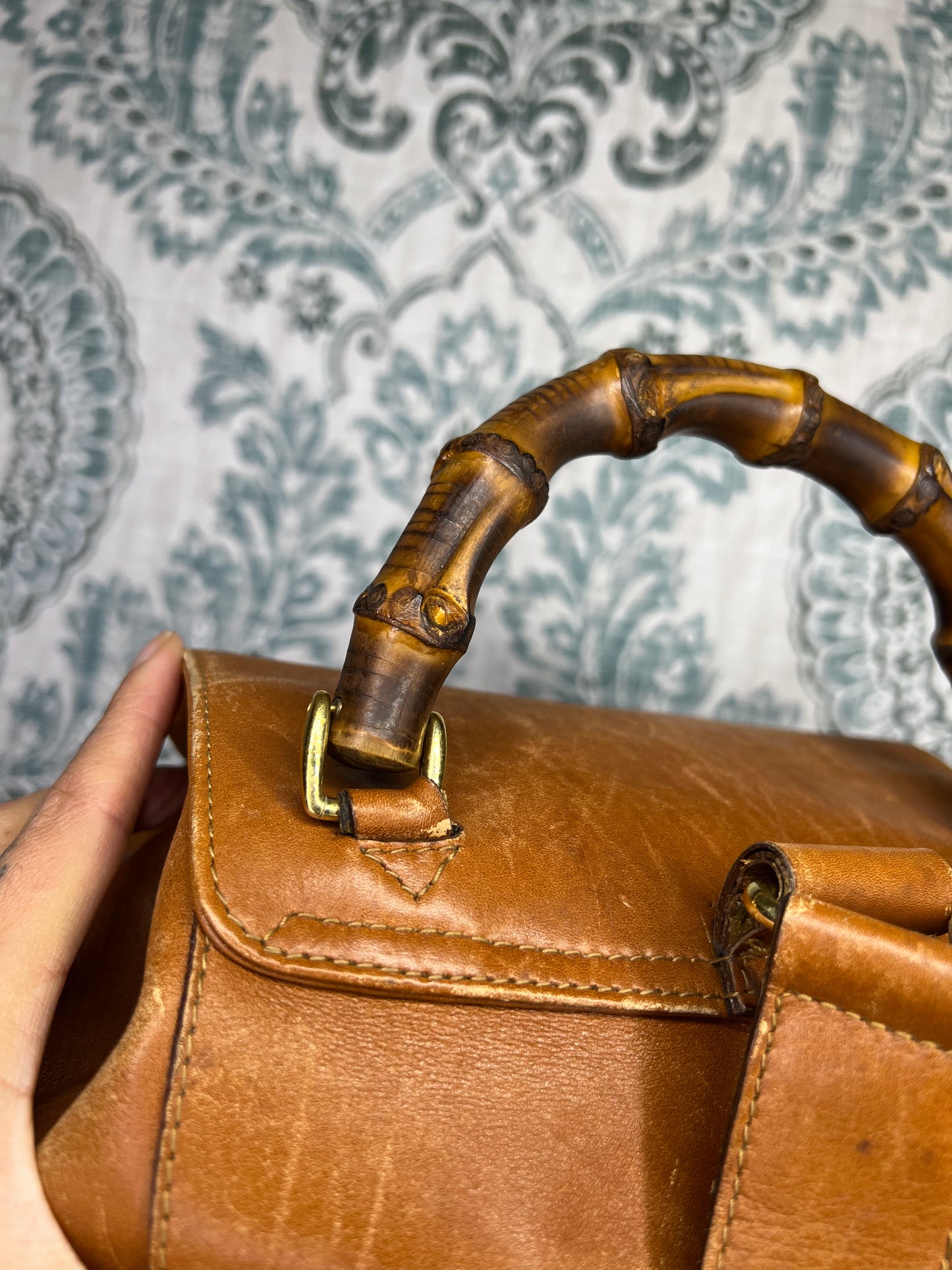 Gucci Bambo Brown Leather Backpack