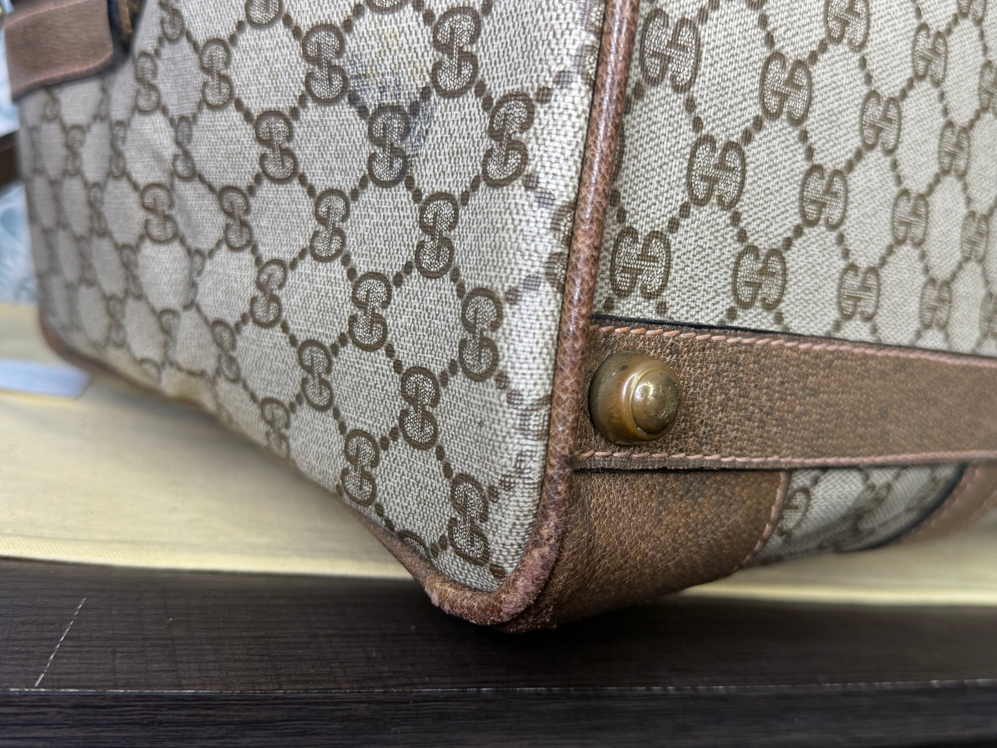 Gucci Vintage Supreme Duffle Bag with Shoulder Strap
