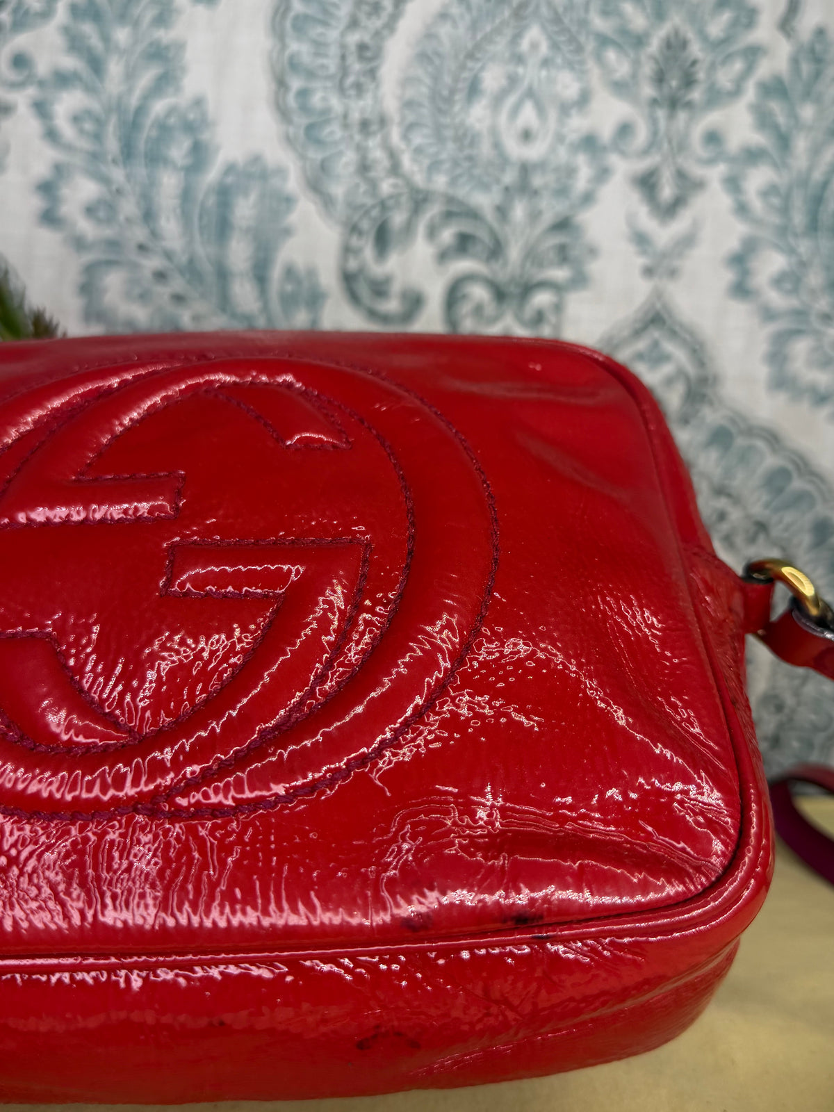 Gucci Red Soho Disco Patent Leather Crossbody
