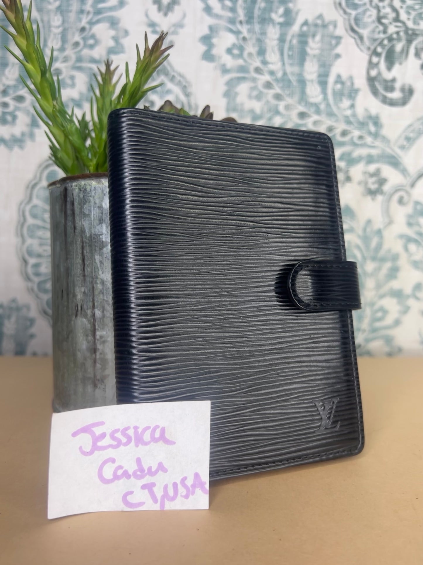 Louis Vuitton Black Epi Agenda PM