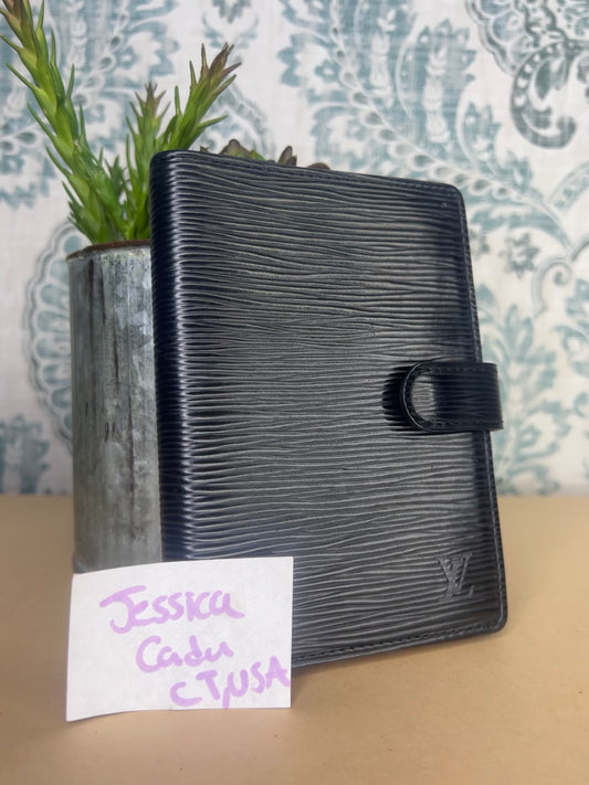 Louis Vuitton Black Epi Agenda PM