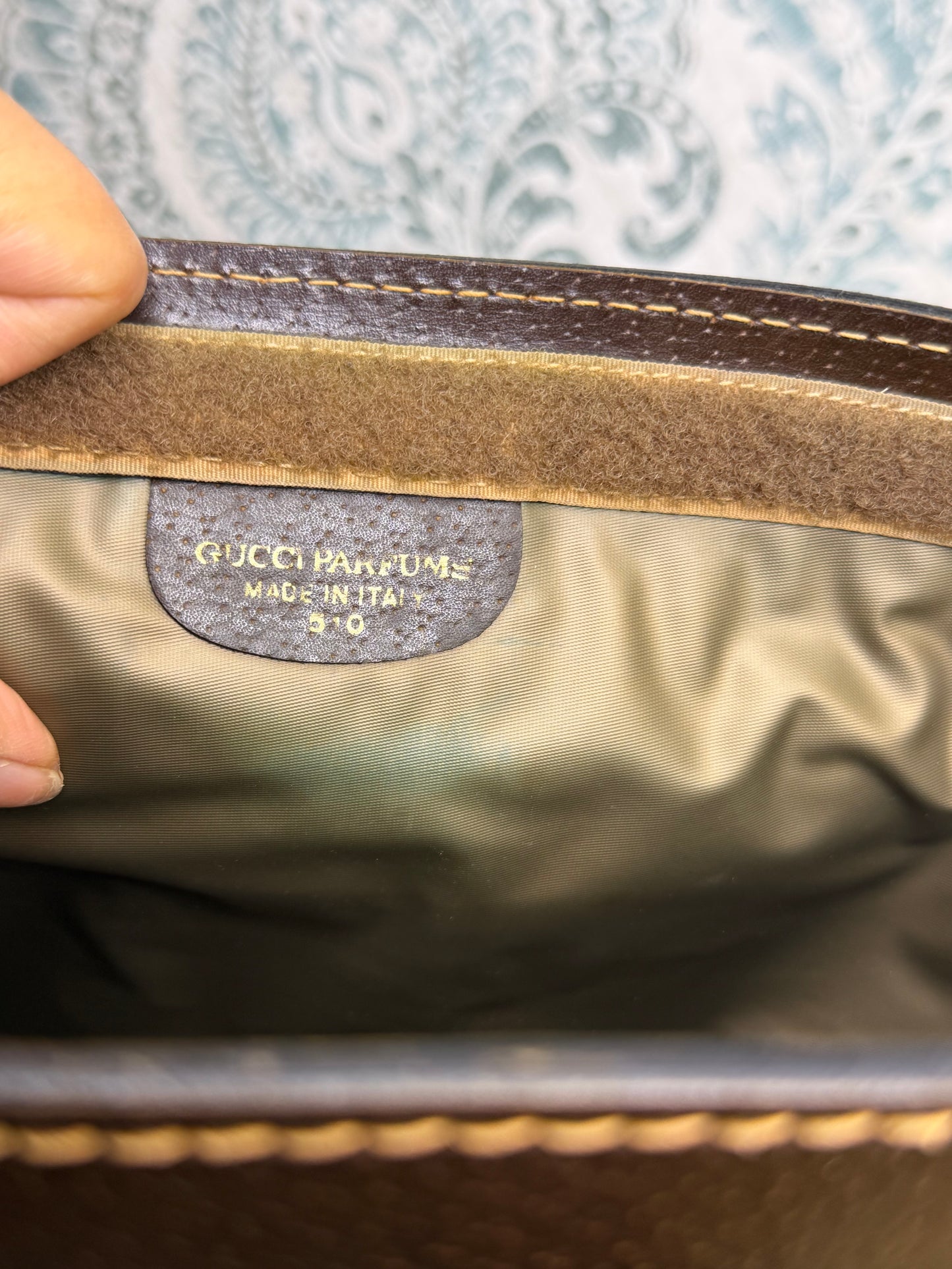 Gucci Supreme Brown Sherry Line Clutch (GG Parfums)
