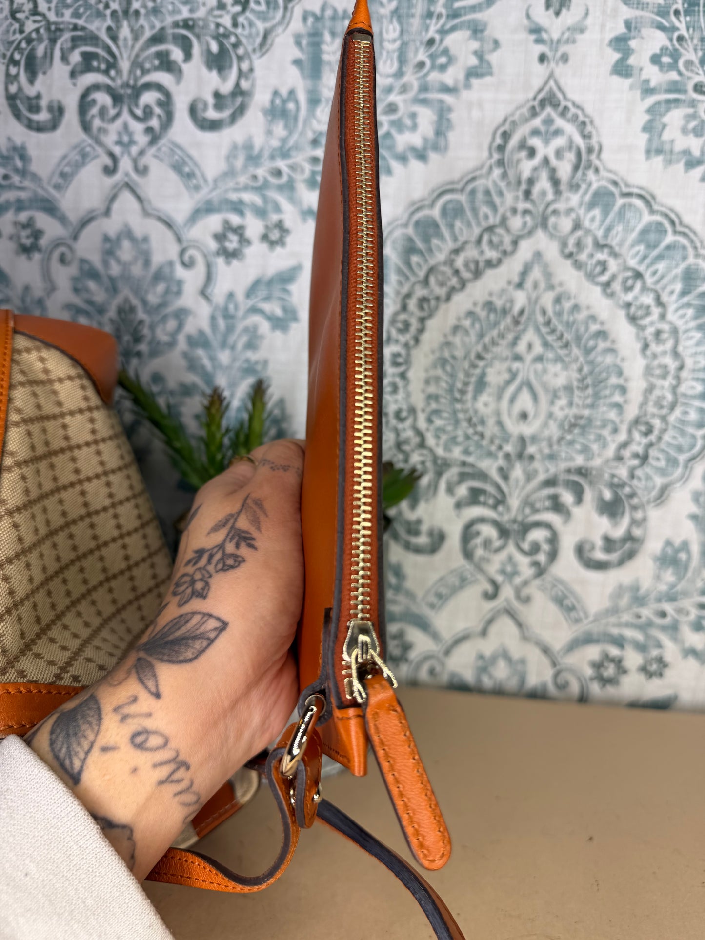 Gucci Diamante Orange Small Tote with Pouch