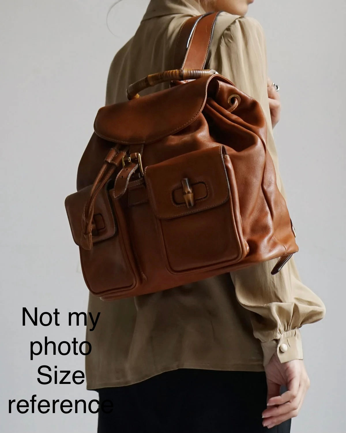 Gucci Bambo Brown Leather Backpack