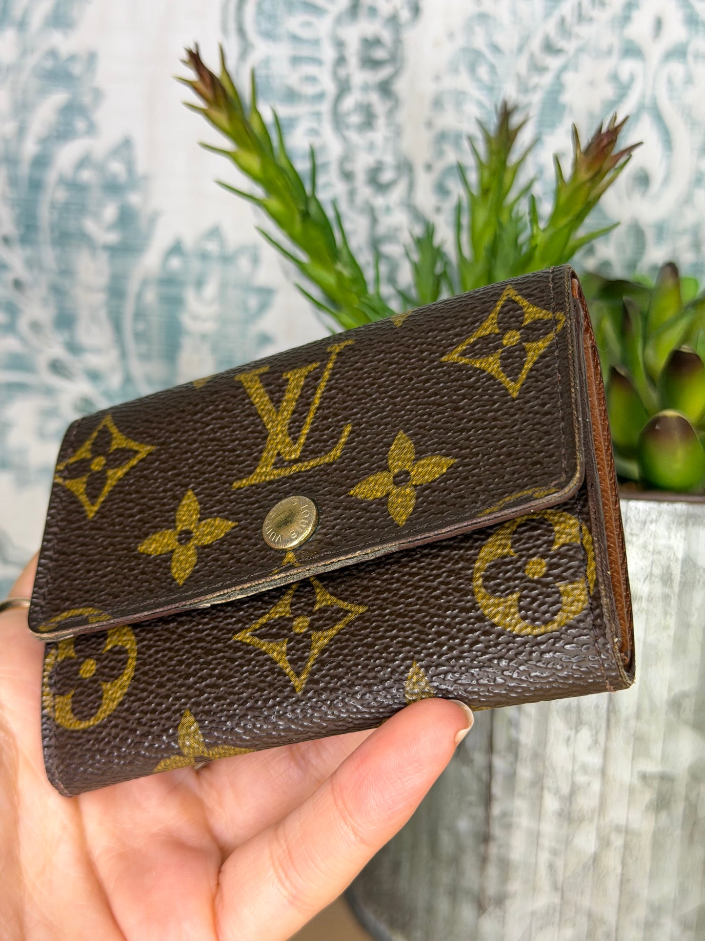 Louis Vuitton Porte Monnaie Plat Monogram Card Case #1
