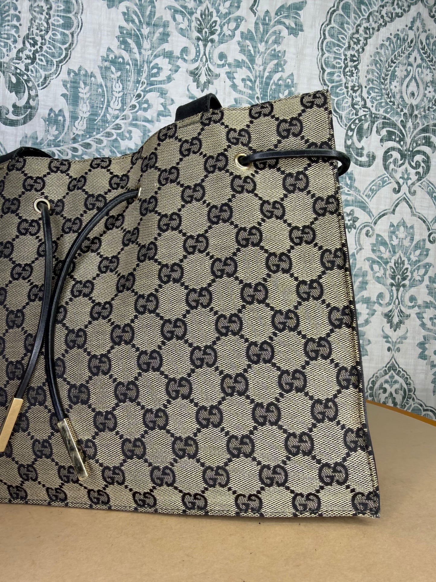 Gucci Black Canvas GG Small Tote