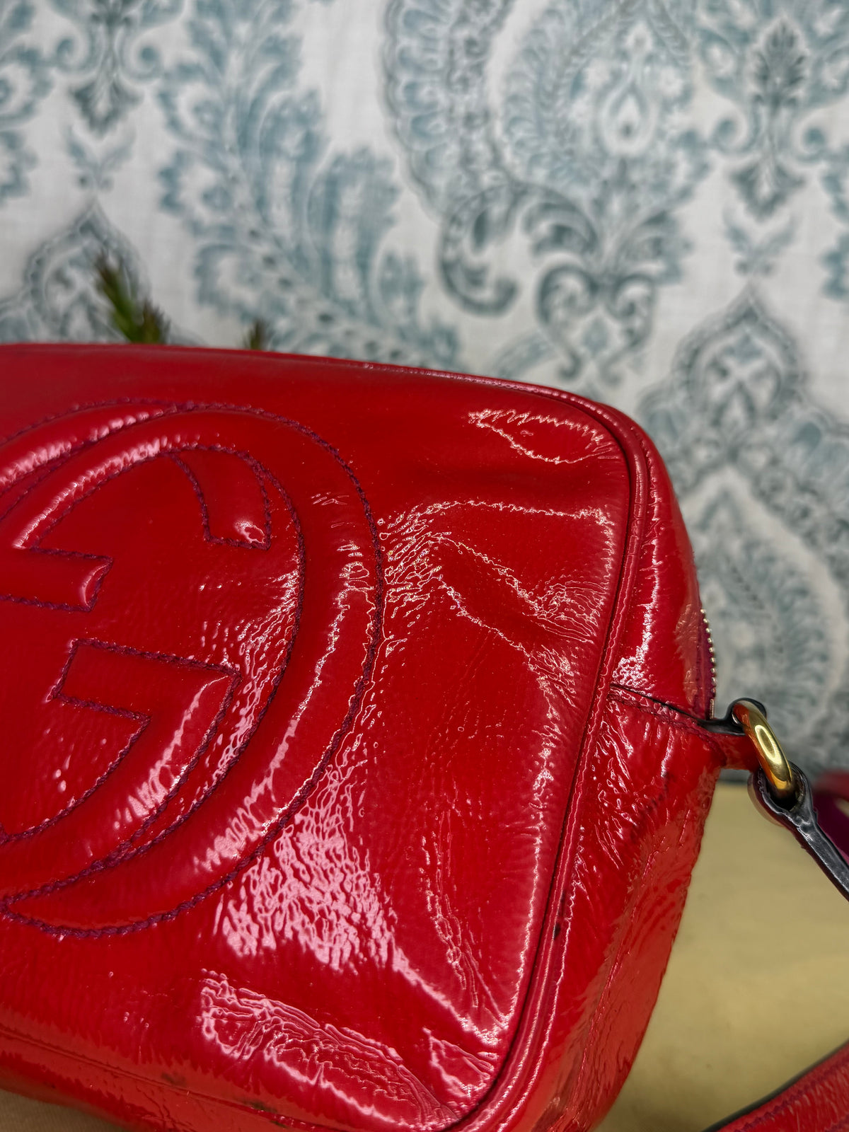 Gucci Red Soho Disco Patent Leather Crossbody
