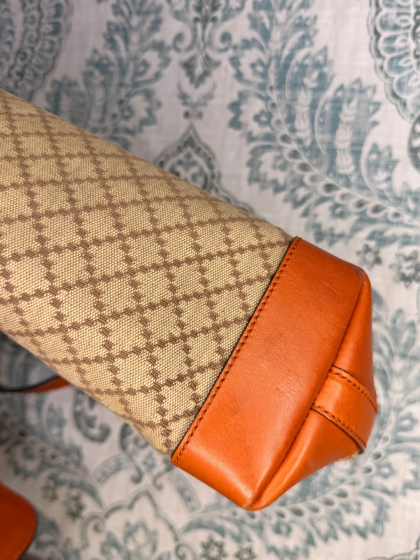 Gucci Diamante Orange Small Tote with Pouch