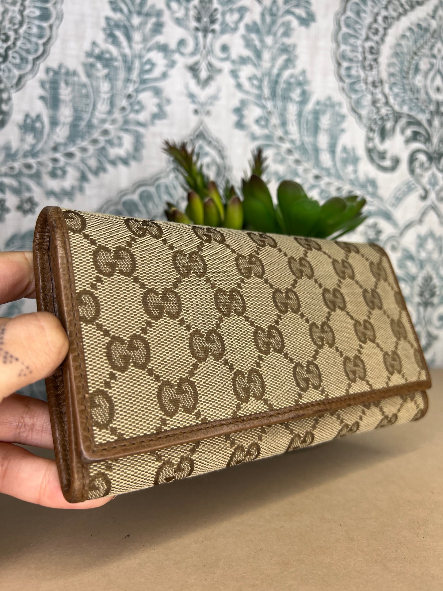 Gucci Canvas Flap Wallet