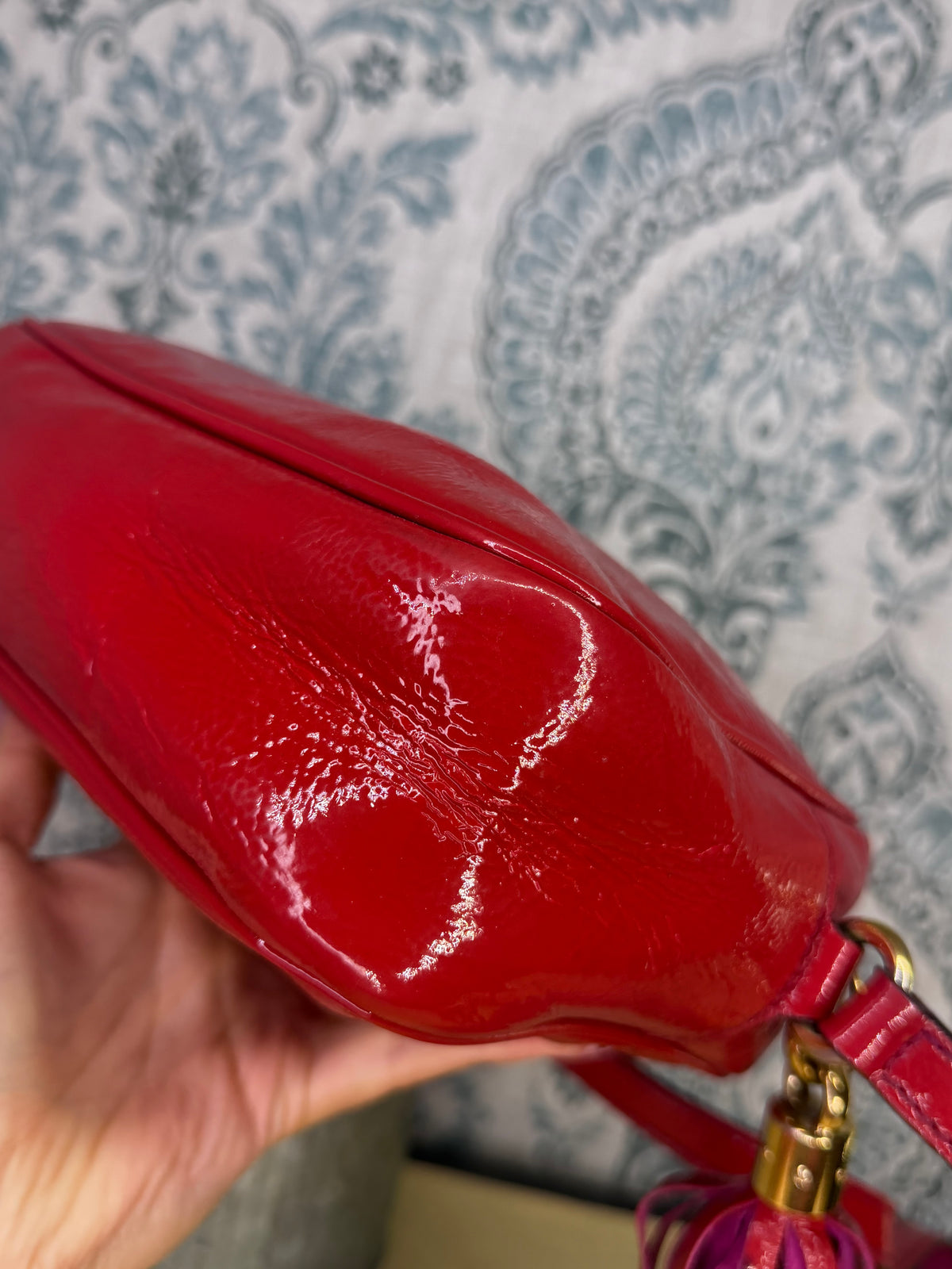 Gucci Red Soho Disco Patent Leather Crossbody