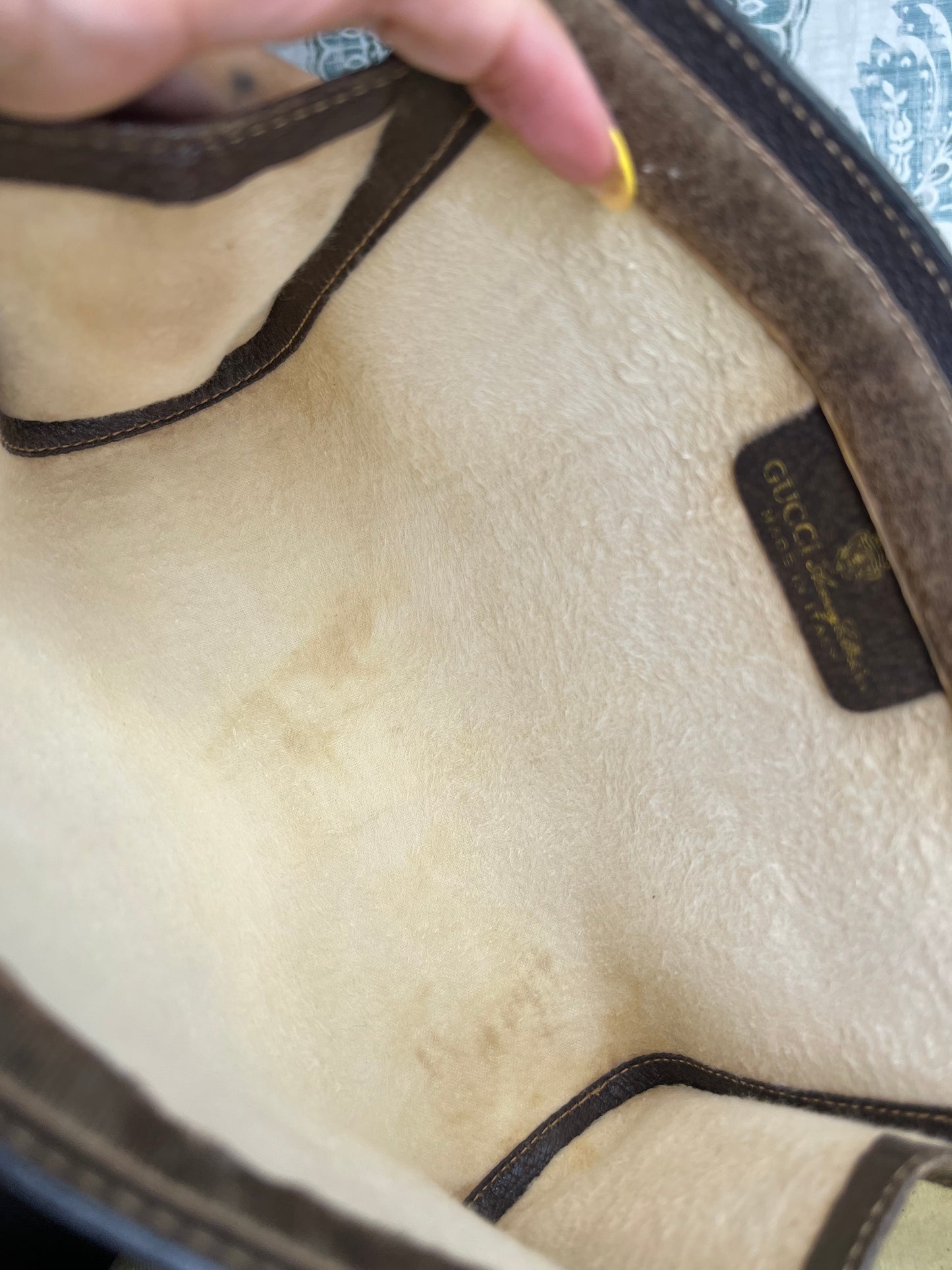 GG Supreme Brown Sherry Line Clutch