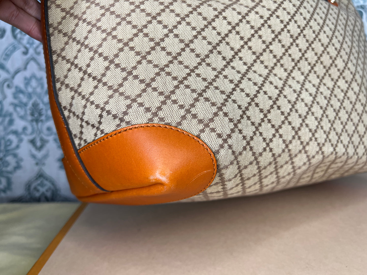 Gucci Diamante Orange Medium Tote with Pouch