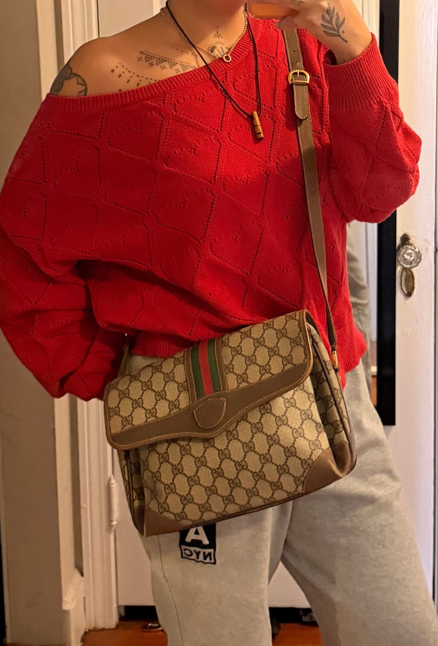 Gucci Supreme Sherry Line Vintage Purse