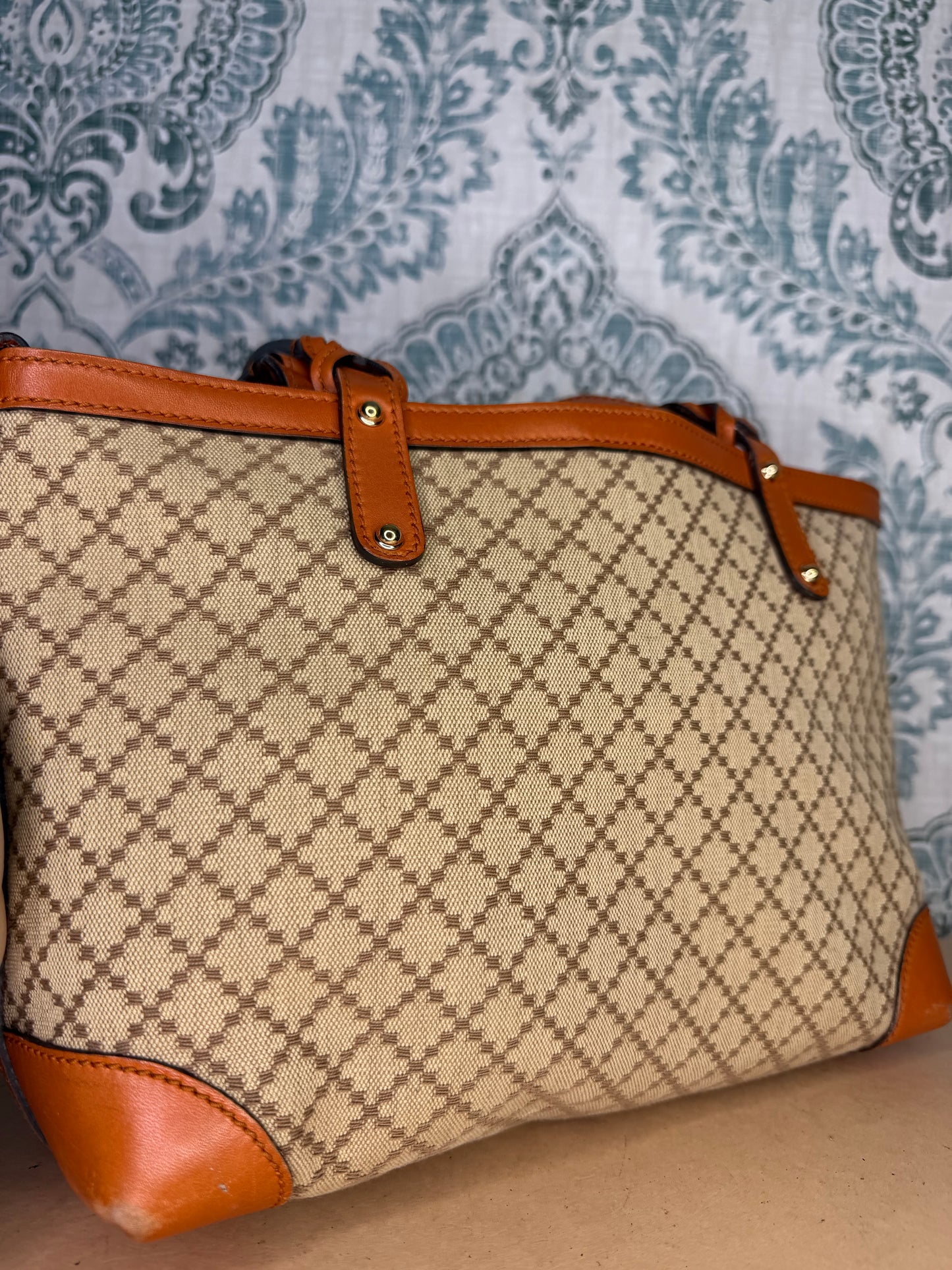 Gucci Diamante Orange Small Tote with Pouch